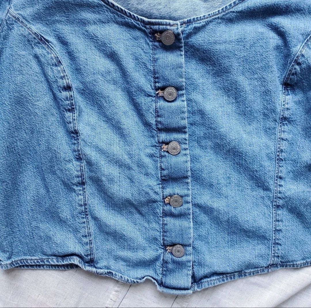 Levi's Levi's Daryn Corset Top Long Sleeve Blue Denim Sz:XXL Size XXL / US 16-18 / IT 52-54 - 3 Thumbnail