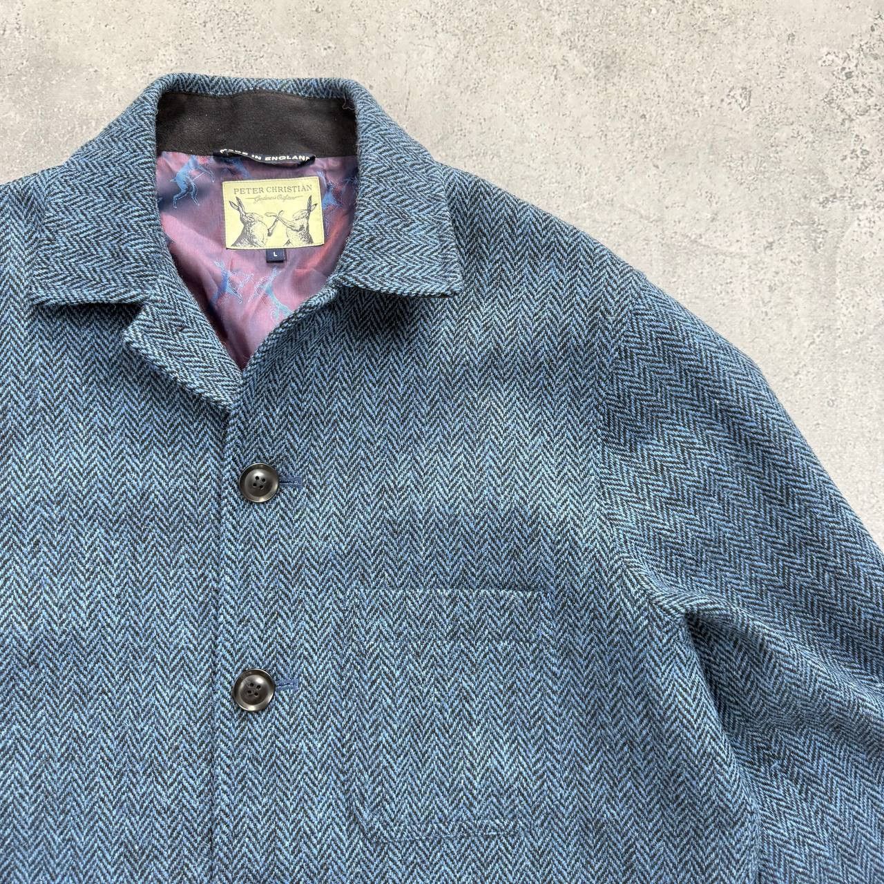 Harris Tweed Peter Christian Blue Harris Tweed Chore Jacket Size L Size US L / EU 52-54 / 3 - 13 Thumbnail
