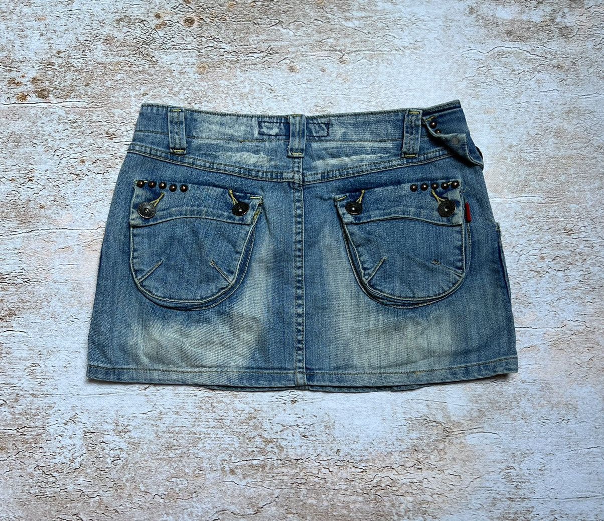 Japanese Brand Vintage cargo denim mini skirt Size 28" / US 6 / IT 42 - 5 Thumbnail