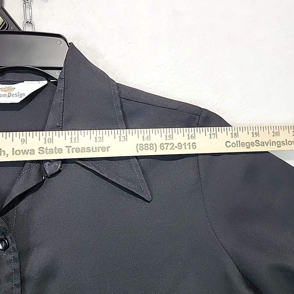 Vintage VINTAGE Custom Design Dress Shirt Women's L Black Point Collar Long Sleeve Button Front Disbo Retro (70s, Hippie, Disco) Womens Size L / US 10 / IT 46 - 7 Thumbnail