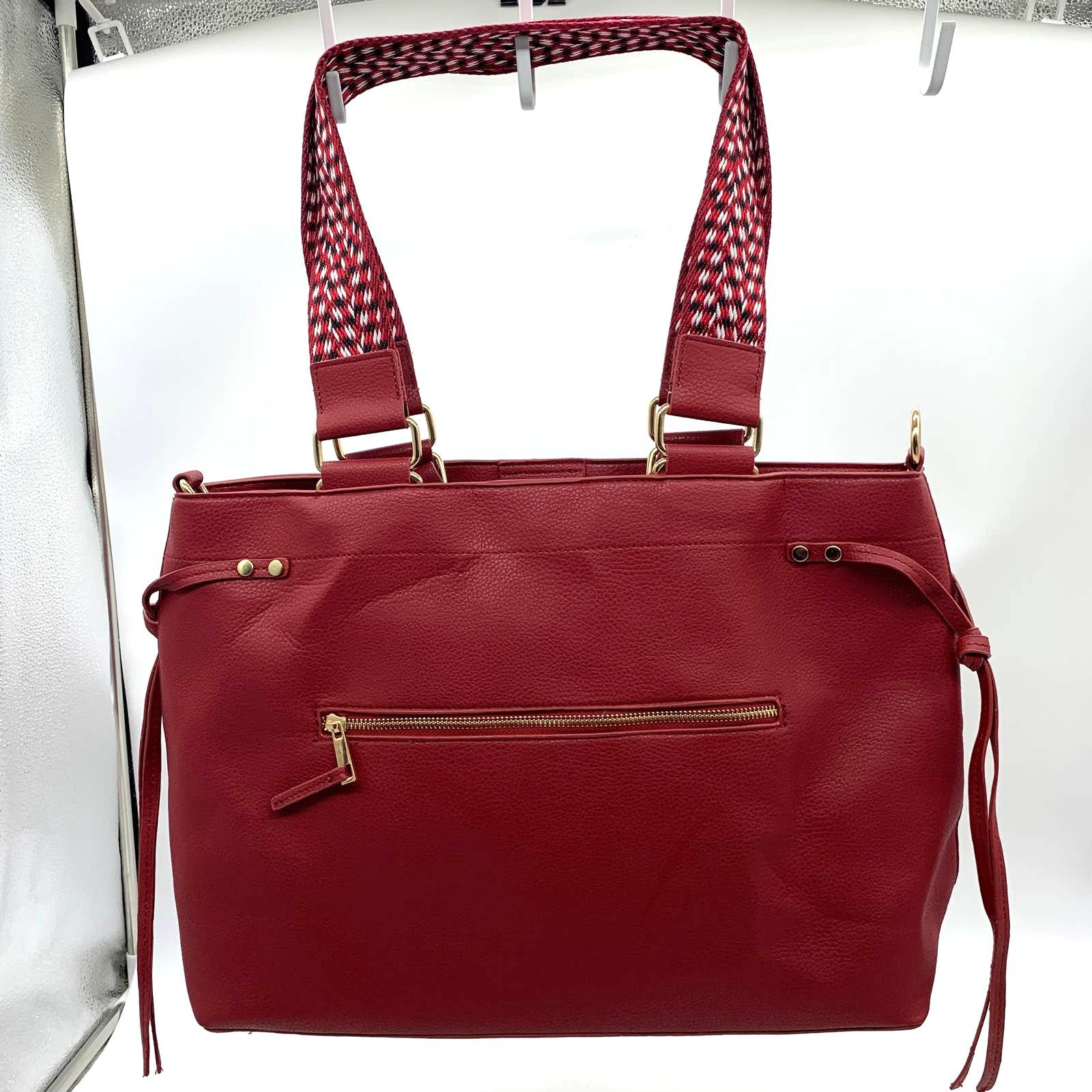 Other AHDORNED Red Purse North/South Double Handle Tote Size ONE SIZE - 1 Thumbnail