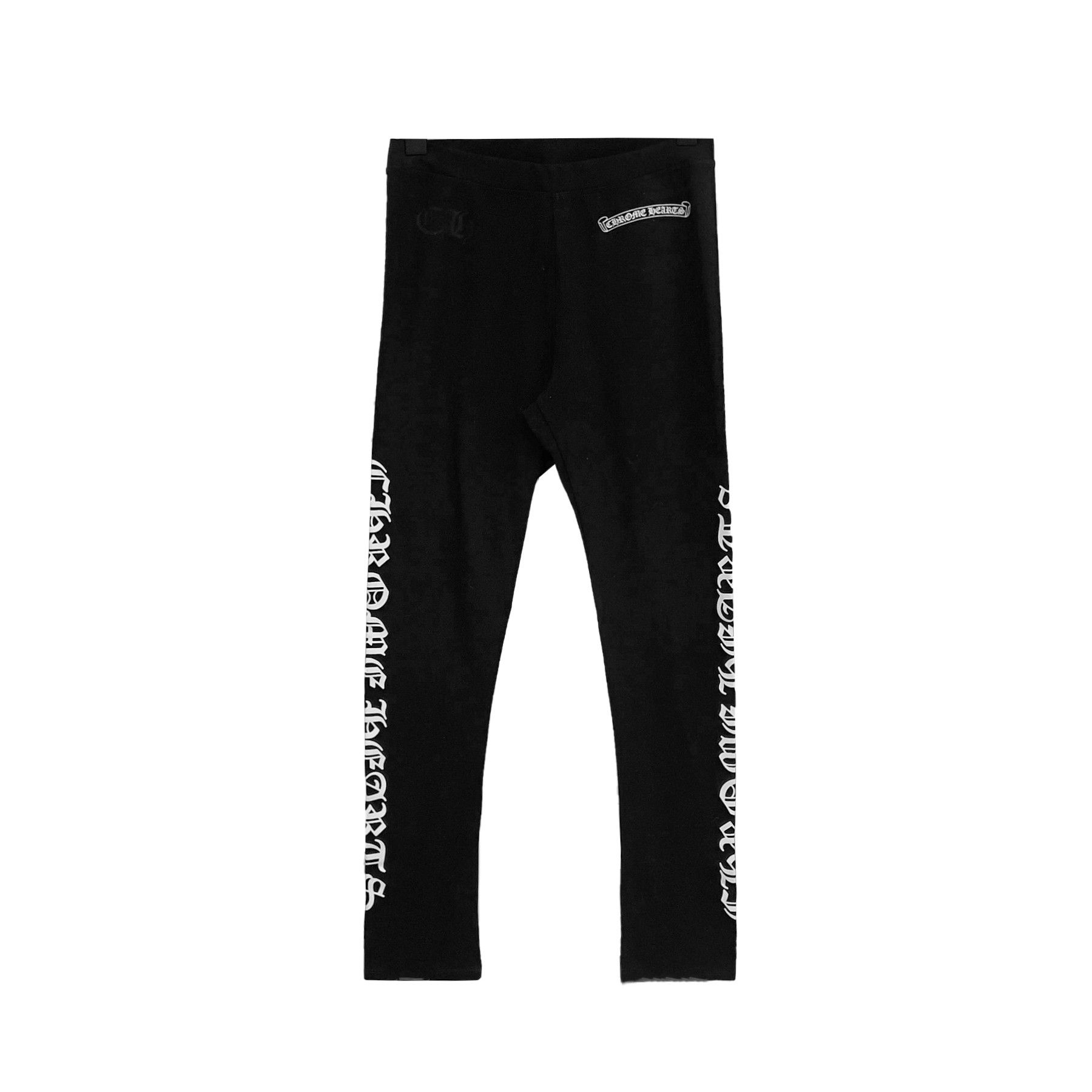 Chrome Hearts Chrome Hearts Black Scroll Script Leggings Size 34" / US 12 / IT 48 - 1 Thumbnail