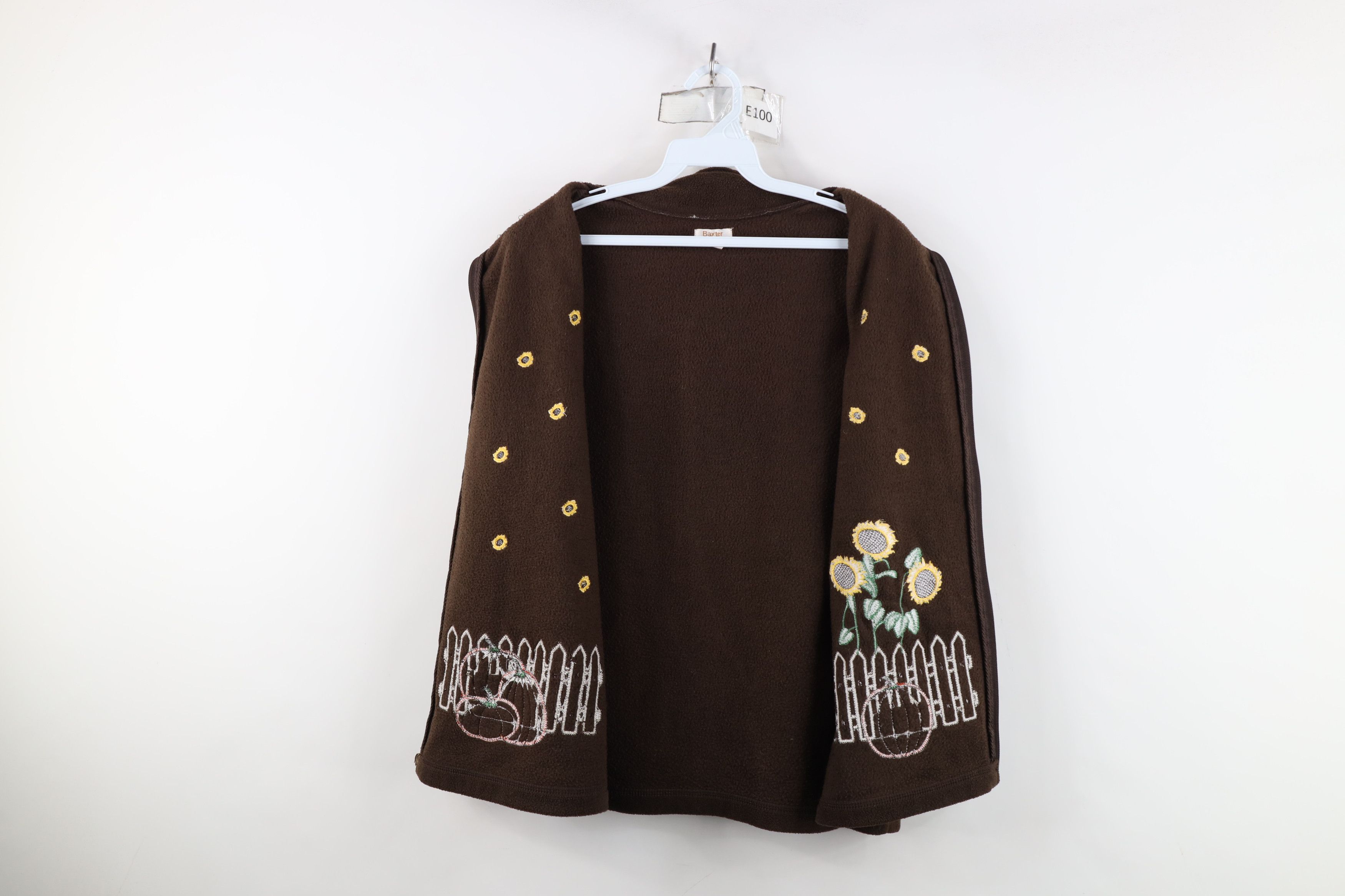 Vintage Vintage 90s Streetwear Pumpkin Sunflower Fleece Vest Jacket Size XL / US 12-14 / IT 48-50 - 10 Thumbnail