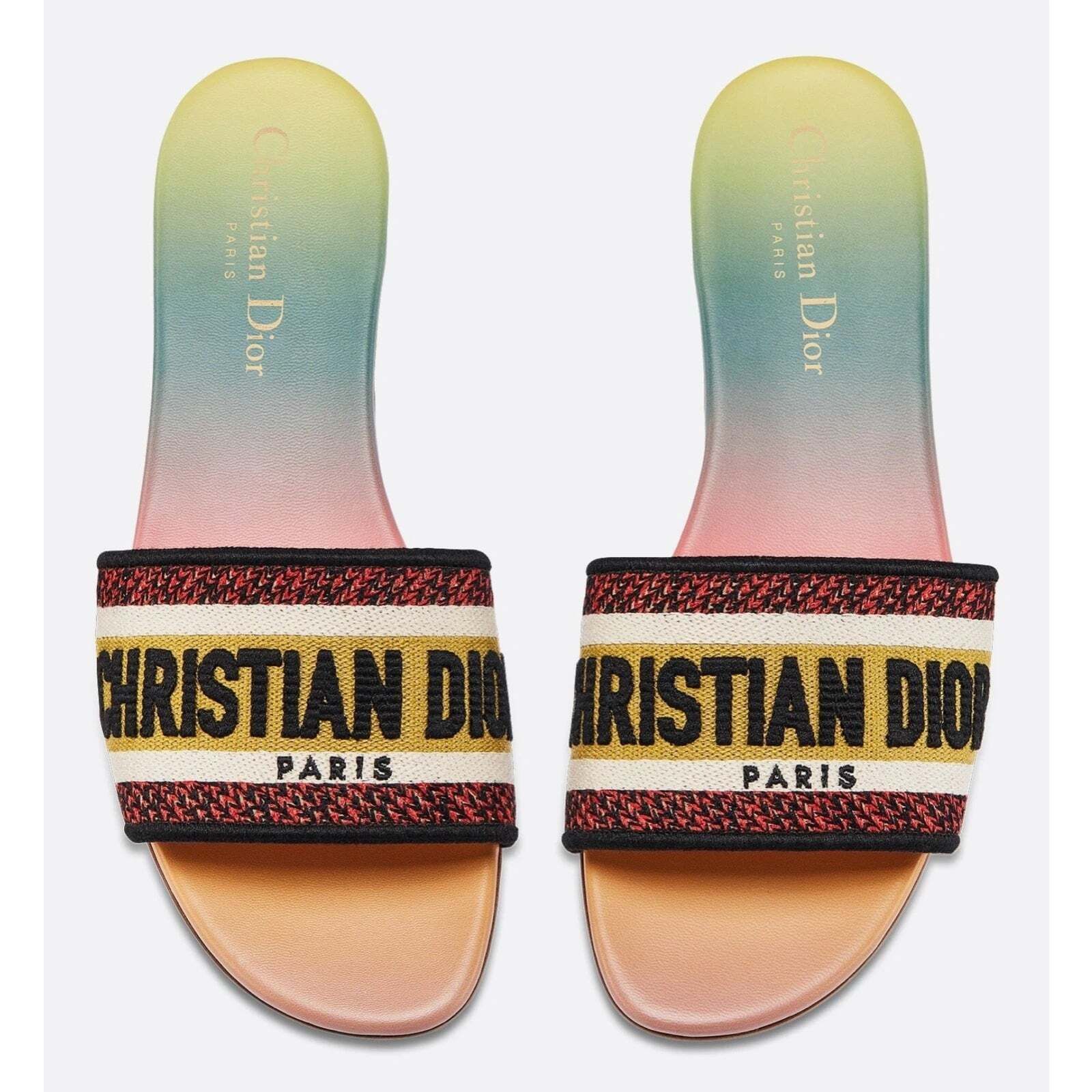 Christian Dior Dway Rainbow Embroidered Logo Sandal
