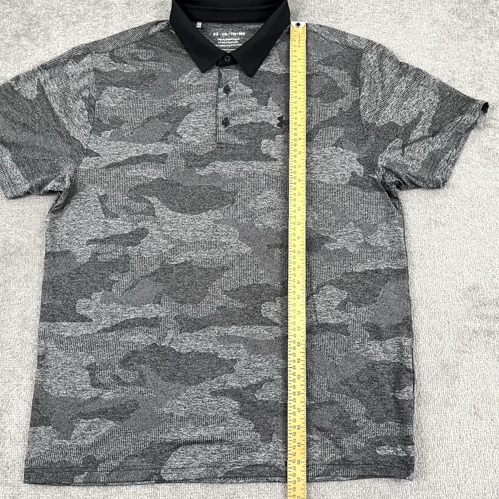 Under Armour Under Armour Playoff Polo Shirt Mens 2XL Gray Camo Performance Golf Stretch Size US XXL / EU 58 / 5 - 4 Thumbnail