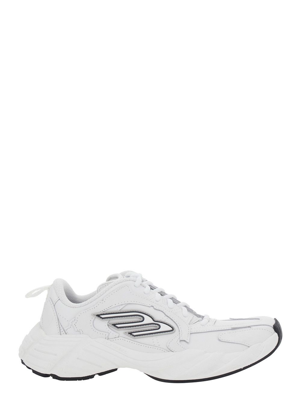 Balenciaga 'Monday' White Low Top Sneakers with Logo Detail on the Side and Size Patch on the Heel in Leather Woman Size US 10 / IT 40 - 1 Thumbnail