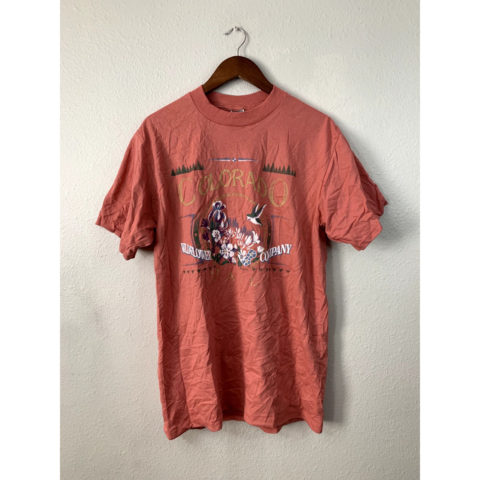 Jerzees 90s L Colorado CO Vail Wildflower Company Graphic Shirt VTG Size US L / EU 52-54 / 3 - 1 Thumbnail