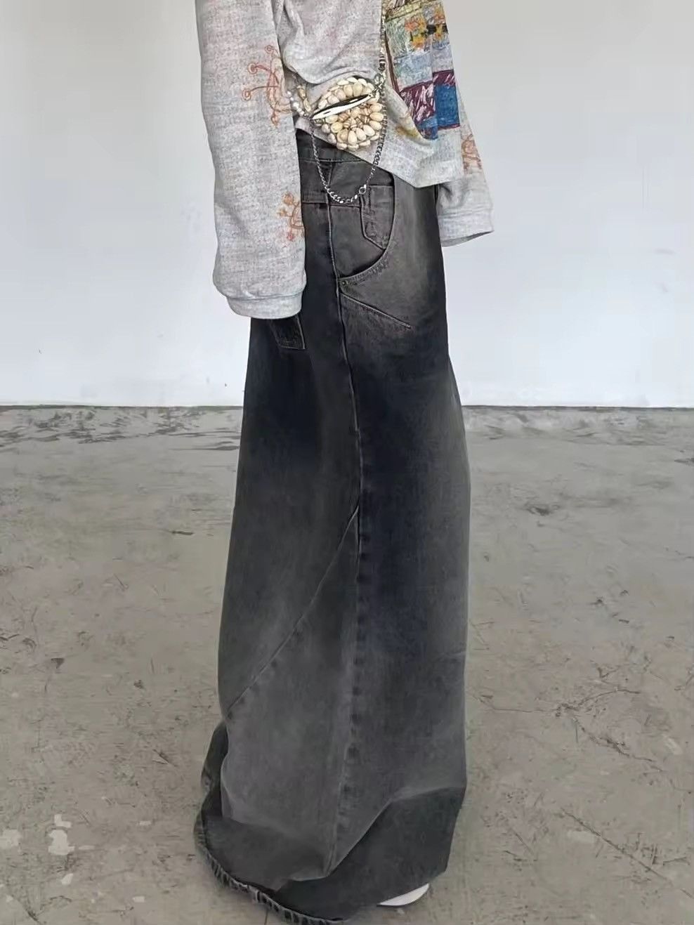 Japanese Brand × Jean High Waist Baggy Washed Denim Jeans y2k Size 27" / US 4 / IT 40 - 2 Thumbnail