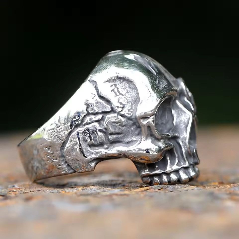 Jewelry CRAFTED SKULL & ROSE ( Size 7-13 Available ) Size ONE SIZE - 4 Thumbnail