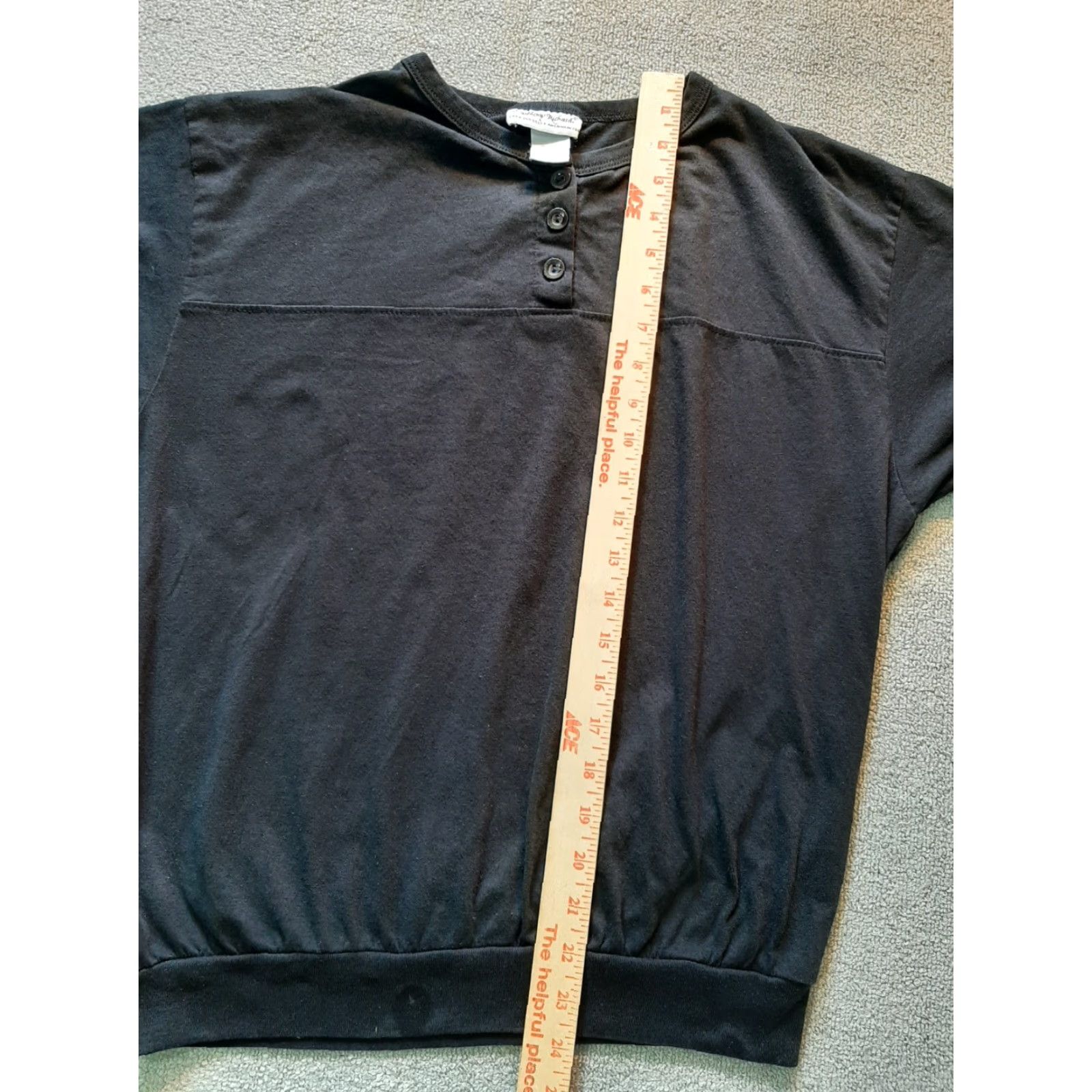 Vintage Anthony Richards Top Women Medium M Black Short Sleeve Blouse Size M / US 6-8 / IT 42-44 - 3 Thumbnail