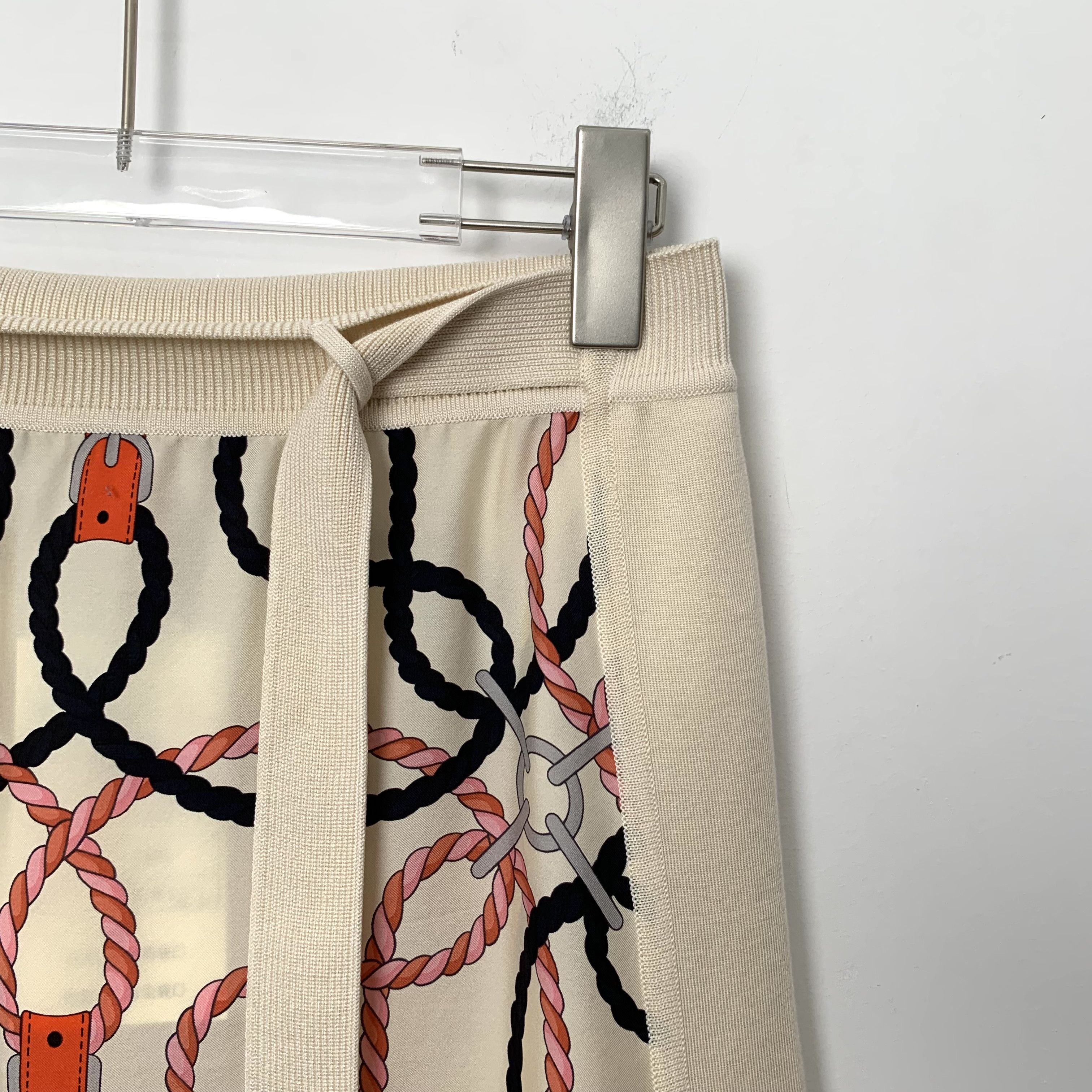 Dior Hermès Skirt – Beige Lock Rope Silk Mix (Size XS) Size 25" / US 0 / IT 36 - 6 Thumbnail
