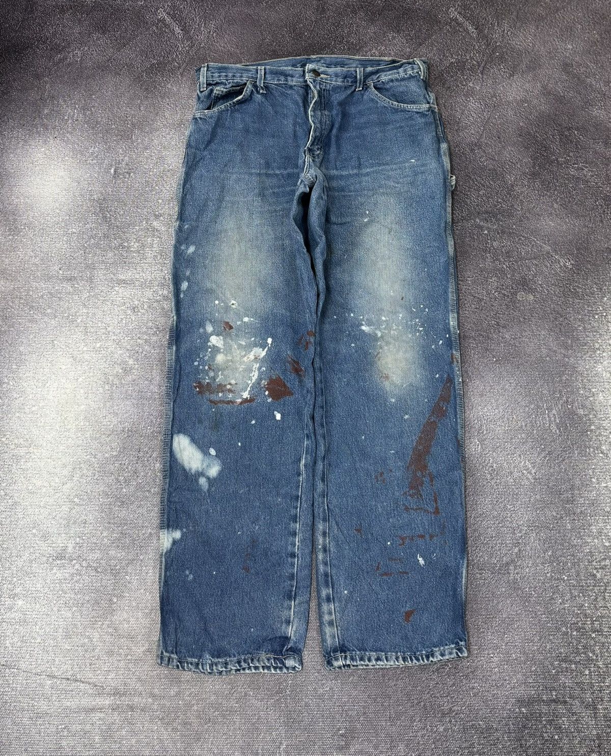 Dickies Vintage Dickies Relaxed Fit Painted Work Blue Denim Jeans Size US 36 / EU 52 - 2 Thumbnail