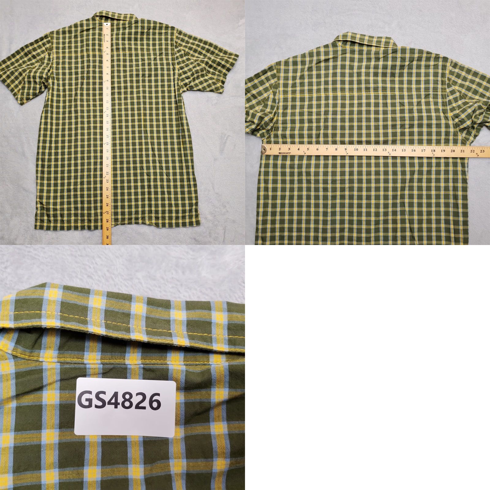 Olive VINTAGE Gander Mountain Shirt Mens M Olive Plaid Short Sleeve Outdoor Travel Casual Size US M / EU 48-50 / 2 - 8 Thumbnail