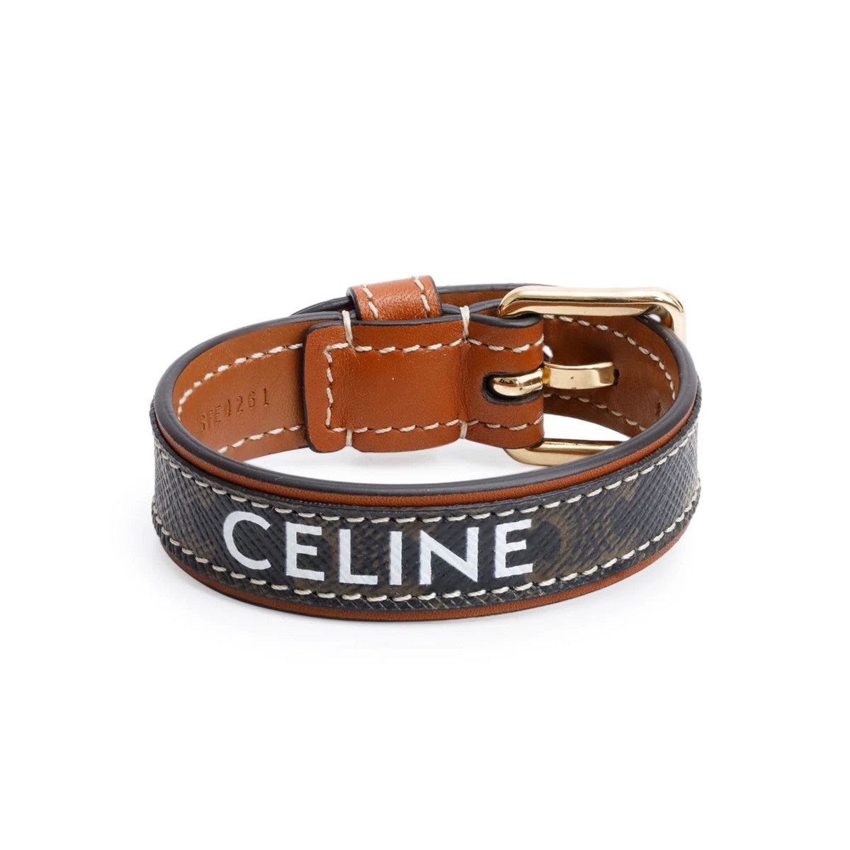 Celine CELINE Celine Triomphe Canvas Leather Bracelet w/ Box Size ONE SIZE - 1 Thumbnail