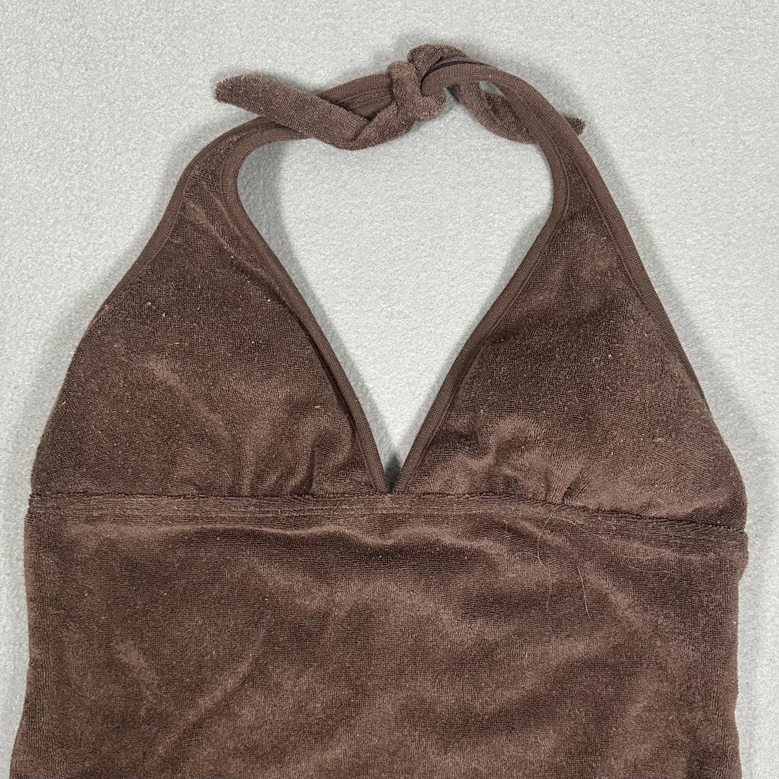 Other Women’s Dress Brown Terry Cloth Halter Y2K like if it was Size M / US 6-8 / IT 42-44 - 3 Thumbnail