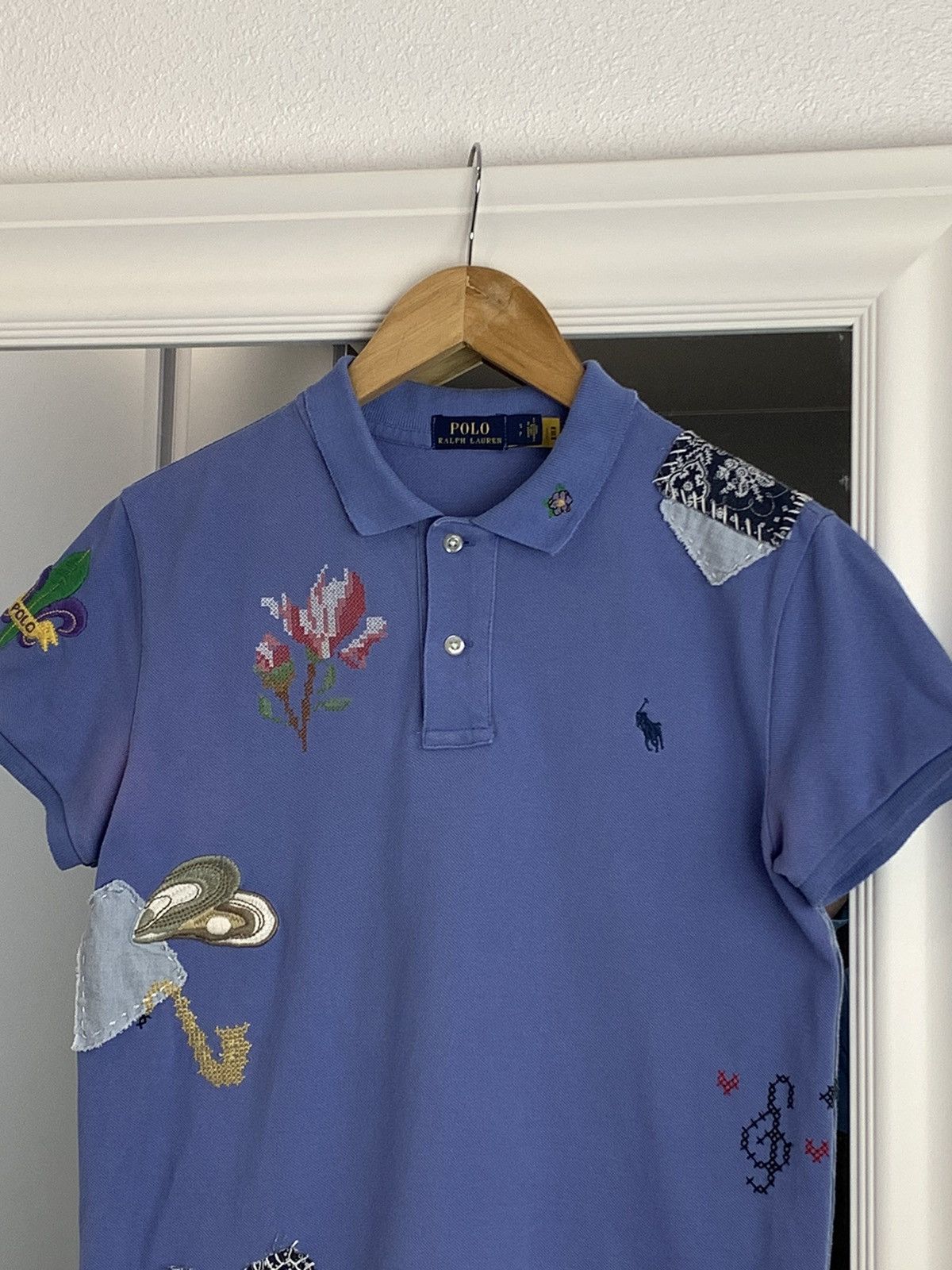 Ralph Lauren Polo Ralph Lauren Blue Embroidered Polo Shir Art Polo Size:S Size S / US 4 / IT 40 - 3 Thumbnail