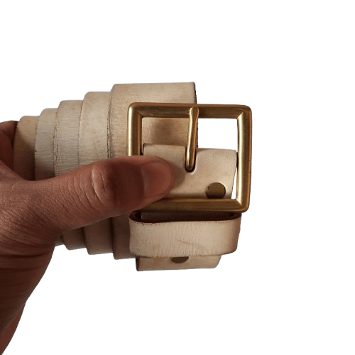 🪨 Solid brass garrison punk rock leather belt