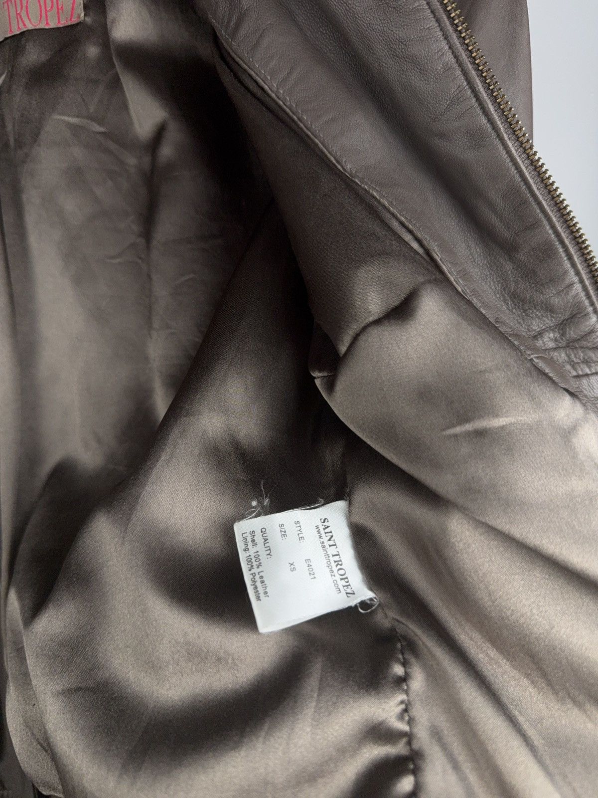 Genuine Leather Saint Tropez Cropped Rock Punk Leather Bomber Jacket XS Y2K Size XS / US 0-2 / IT 36-38 - 17 Thumbnail