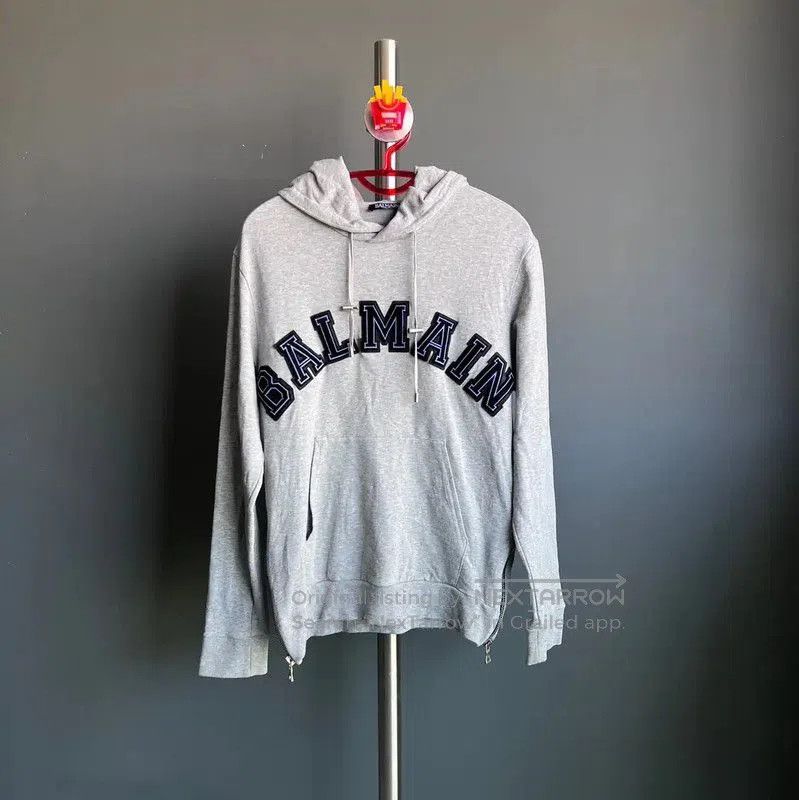 Balmain Balmain Gray Cotton Women's Hoodie . Size S / US 4 / IT 40 - 1 Thumbnail