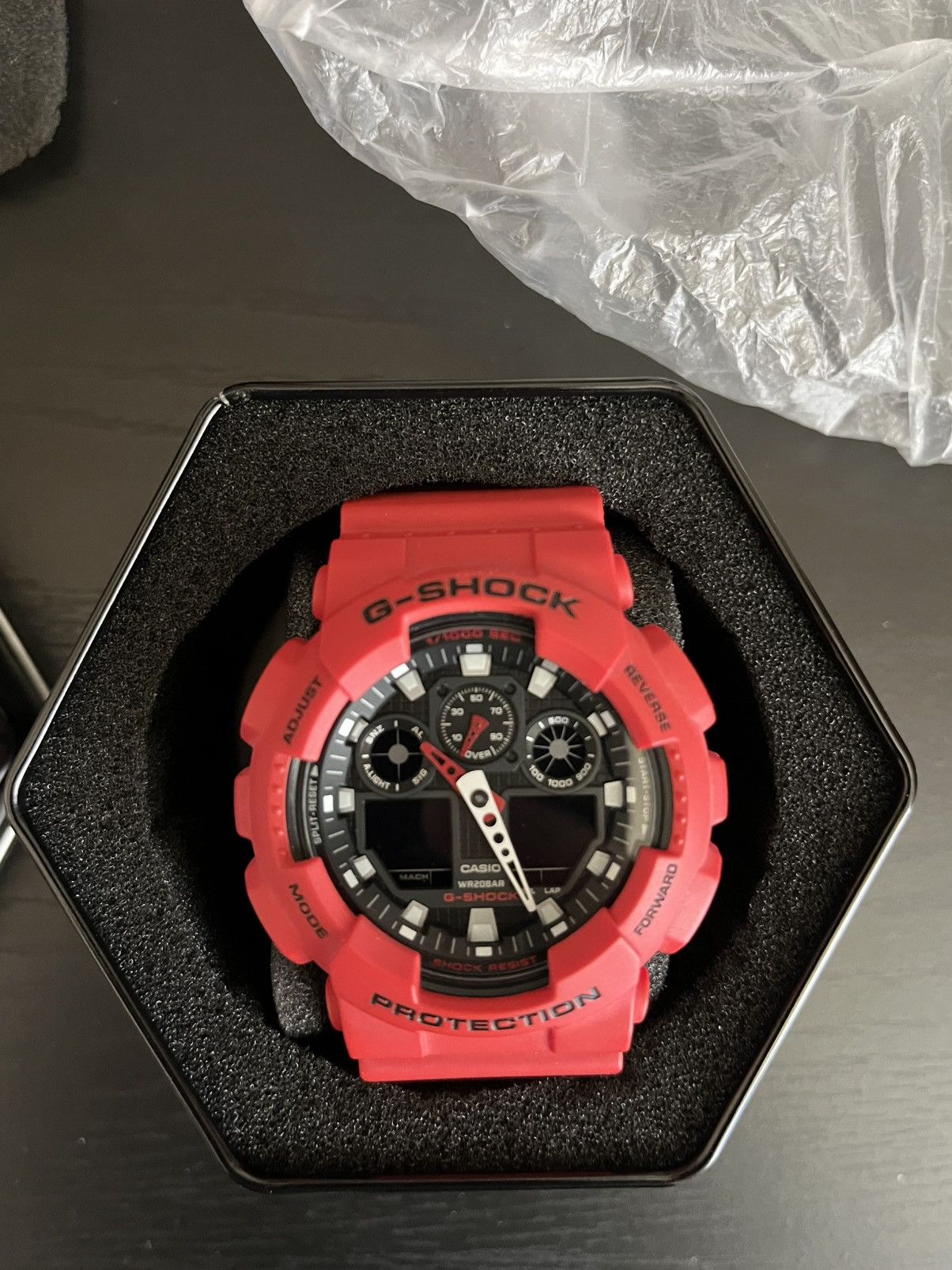 Casio × G Shock Casio G-Shock Mens Red Strap Watch Ga100b-4a Size ONE SIZE - 2 Thumbnail