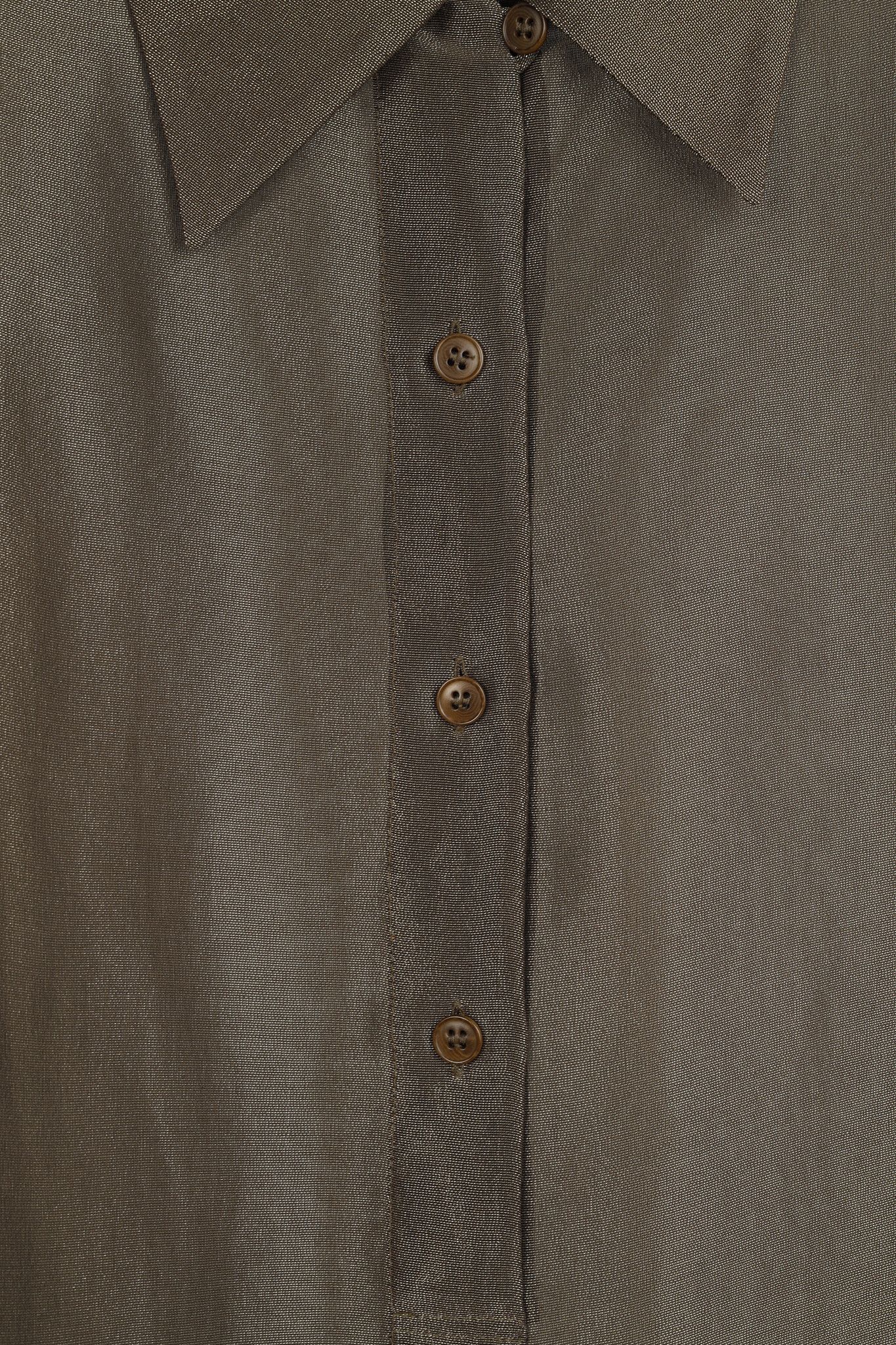Giorgio Armani Giorgio Armani Gold Lamé French Cuff Blouse Size L / US 10 / IT 46 - 9 Thumbnail