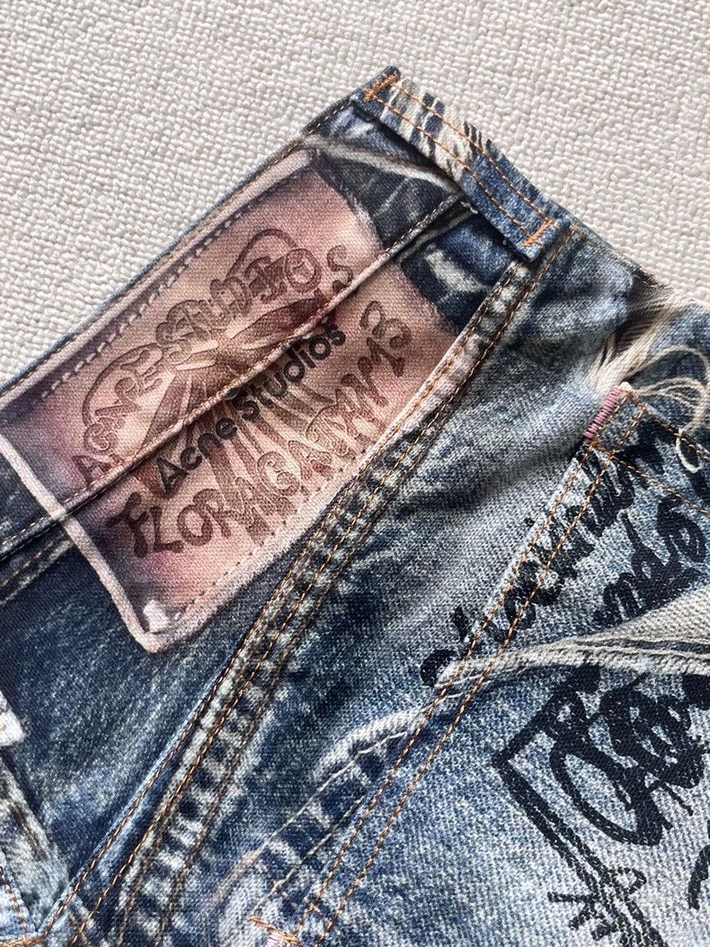 Acne Studios Acne Studios Loose straight-leg jeans with printed pattern Size US 30 / EU 46 - 3 Thumbnail