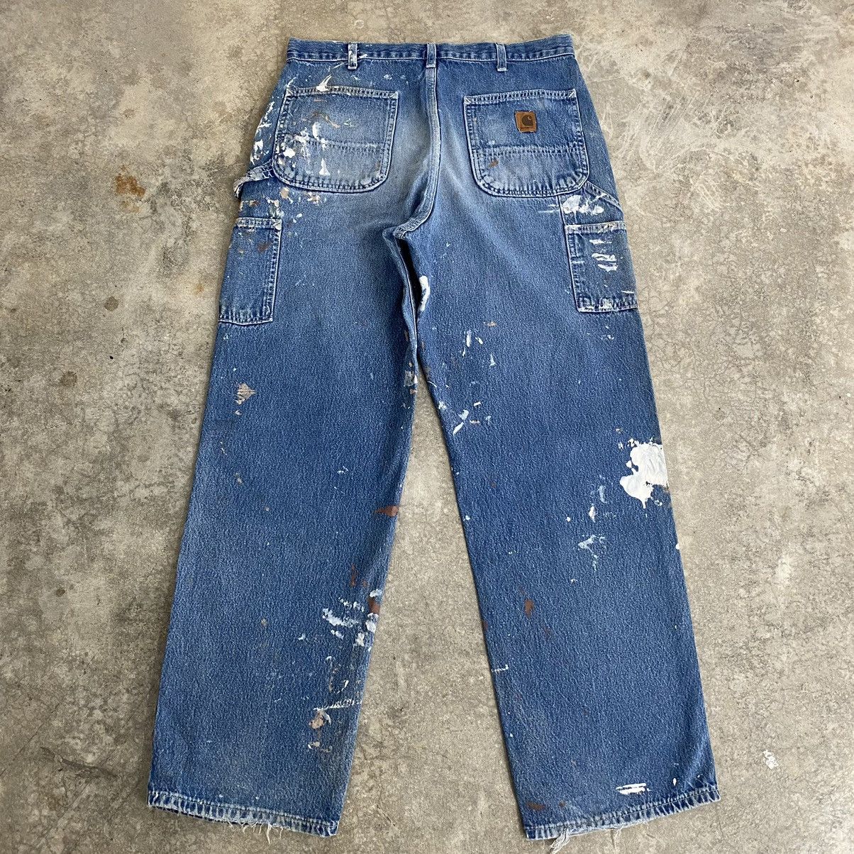 Carhartt Vintage Carhartt Faded Blue Splatter Painter Denim Jeans Size US 34 / EU 50 - 15 Thumbnail