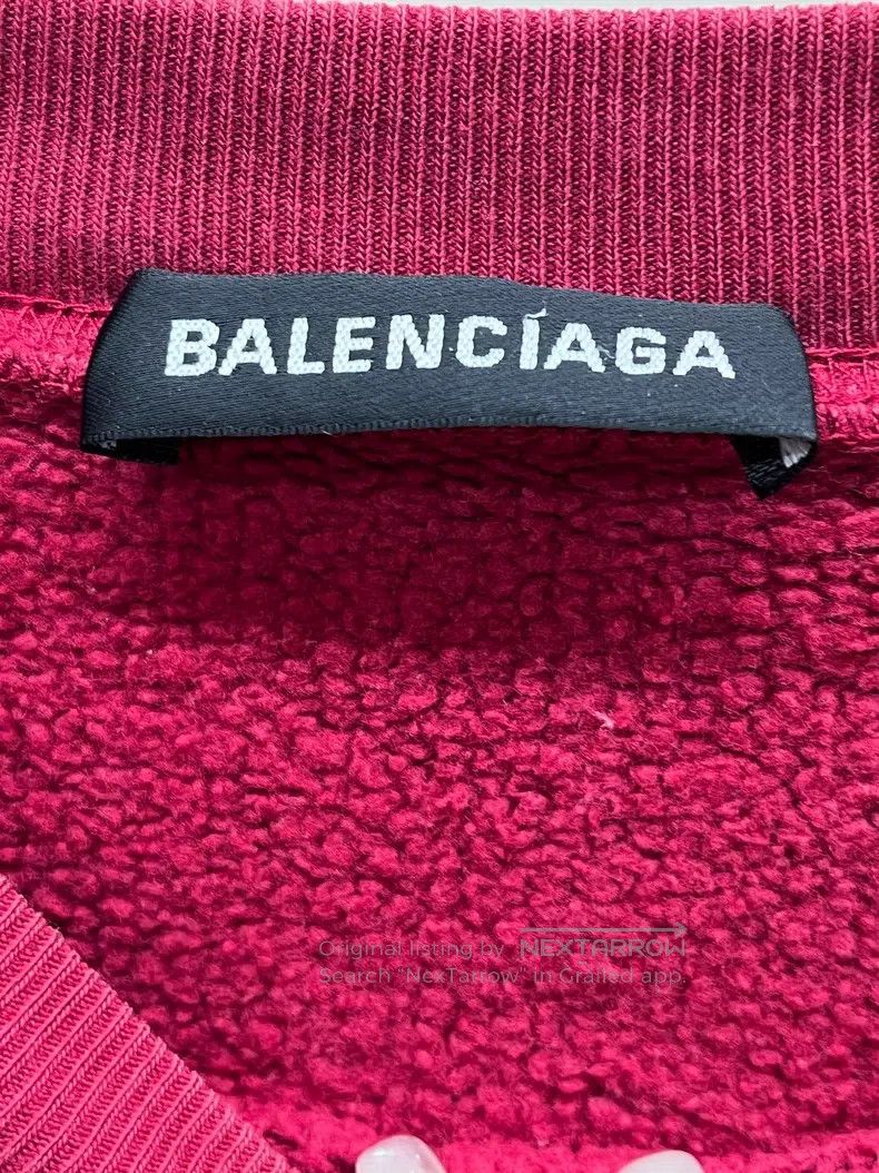 Balenciaga Balenciaga Chest Logo Letter Sweater - Red Size US M / EU 48-50 / 2 - 3 Thumbnail