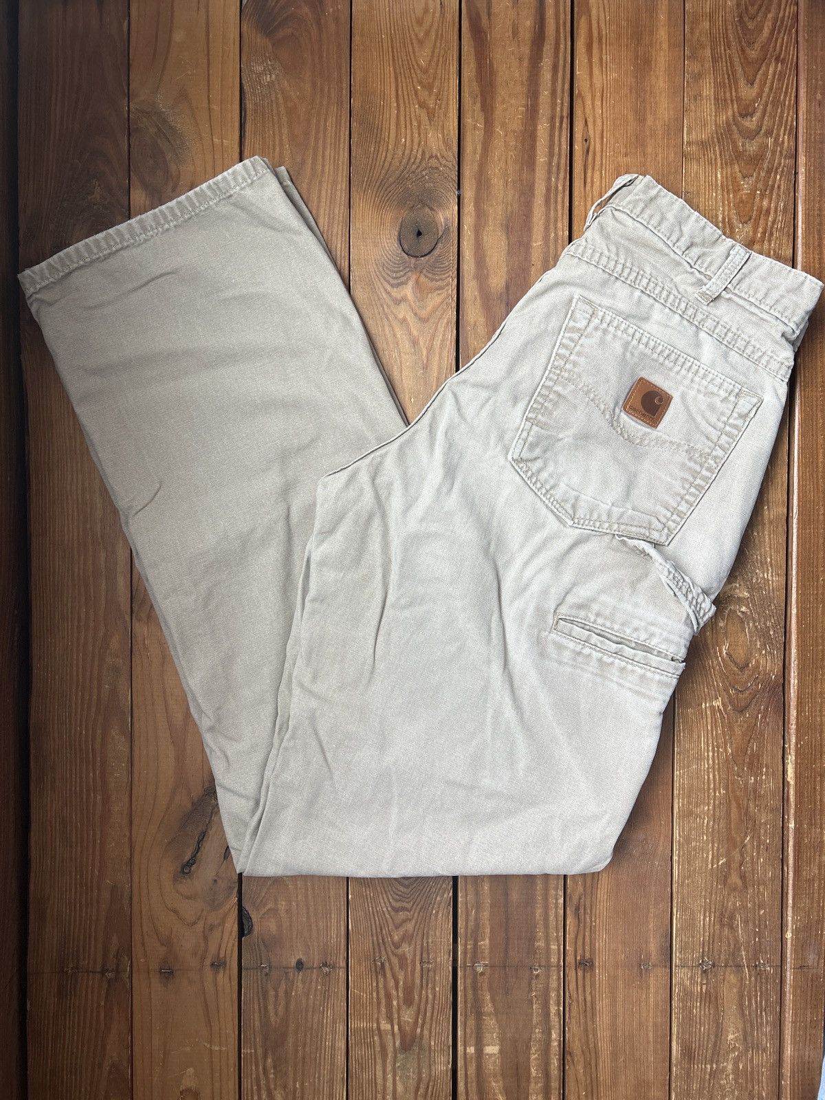 Carhartt × Vintage Vintage 90s Carhartt Tan Carpenter Pants Size US 30 / EU 46 - 1 Thumbnail