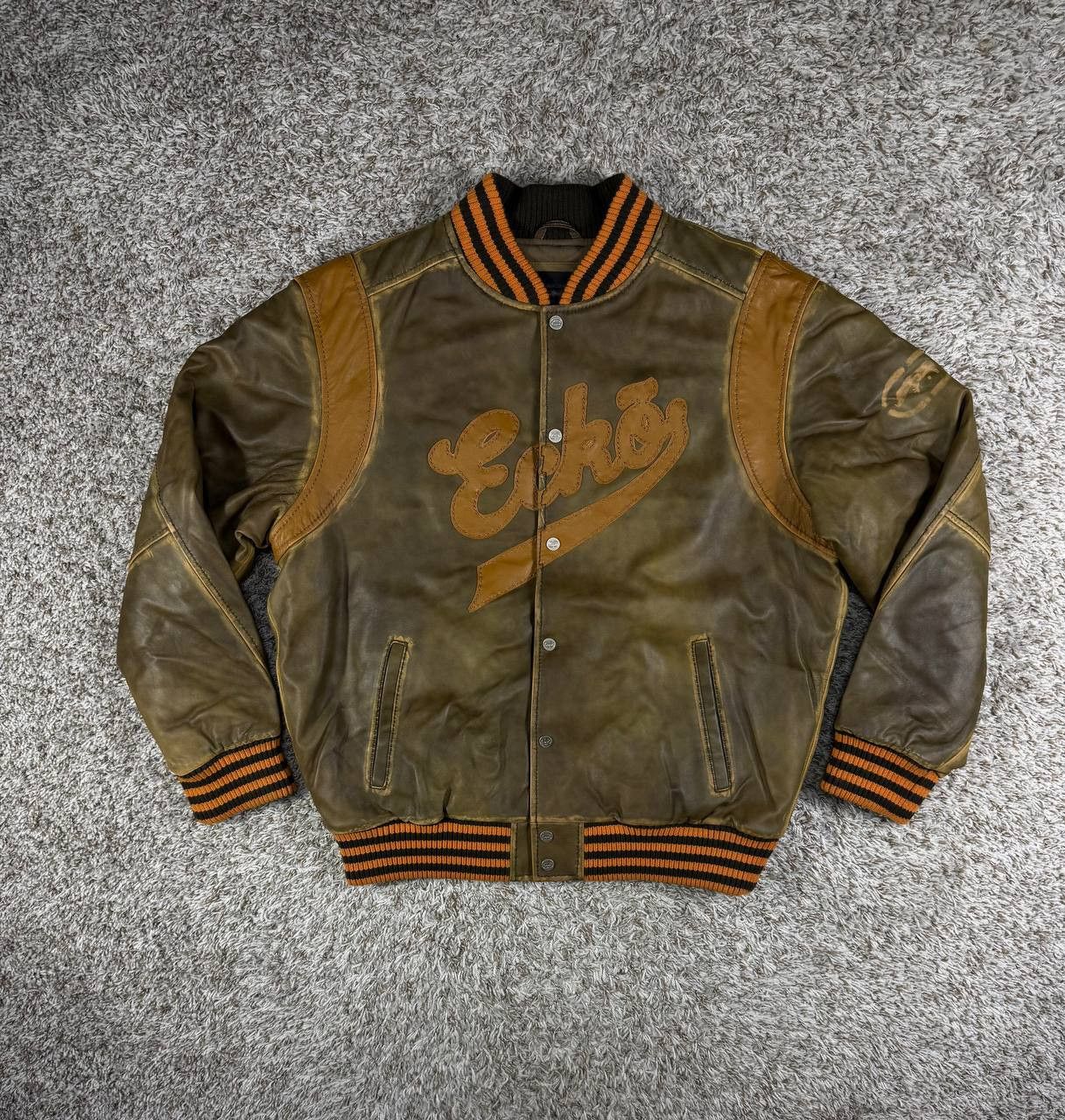 Ecko Unltd. Ecko Unltd Vintage Leather Bomber Jacket Y2K Varsity Size US XL / EU 56 / 4 - 1 Thumbnail