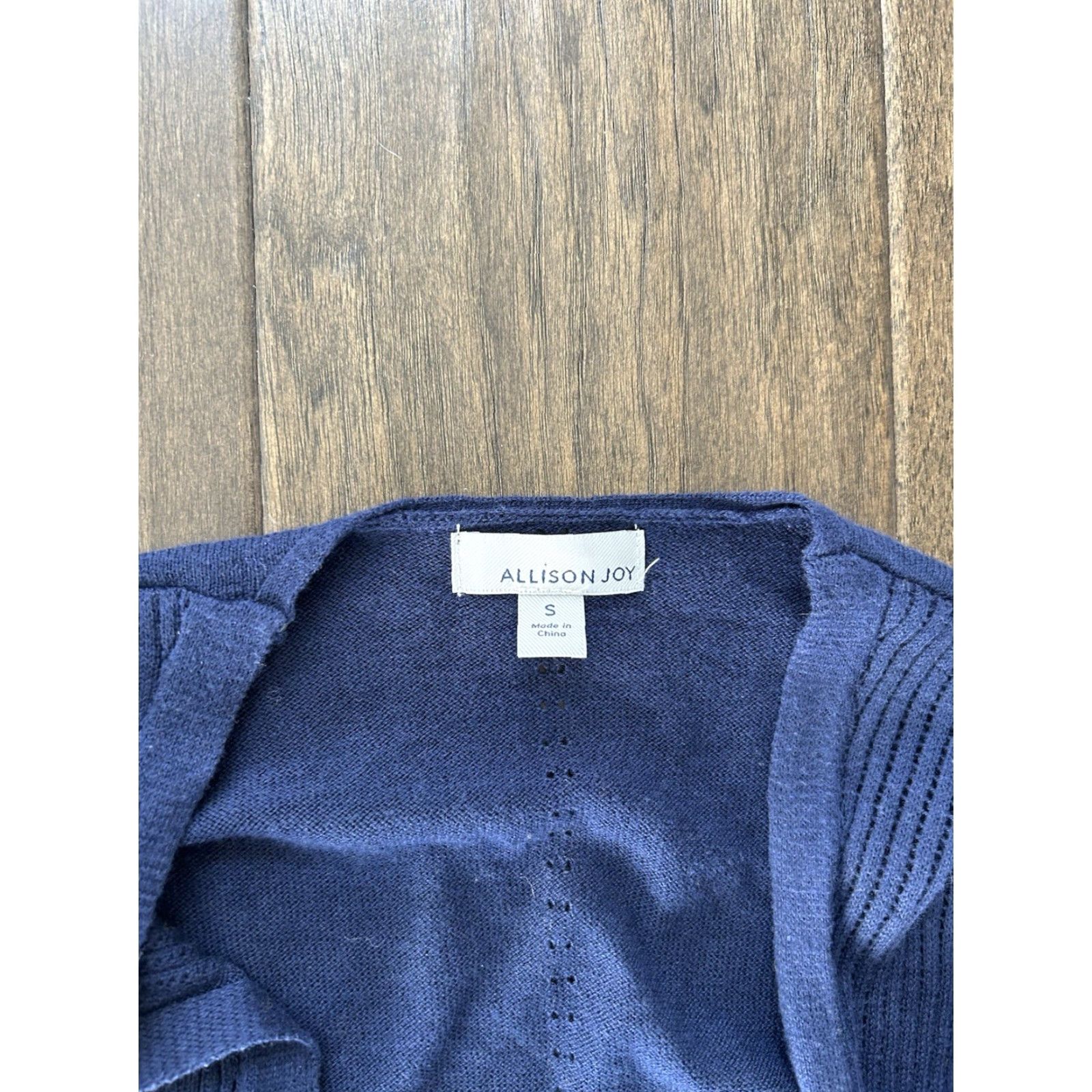 Vintage Allison Joy Cardigan Sweater Blue Open Front Cotton Blend Women's Small Cardigan Womens Small Blue Cotton Blend Open Front Sweater Size S / US 4 / IT 40 - 2 Thumbnail