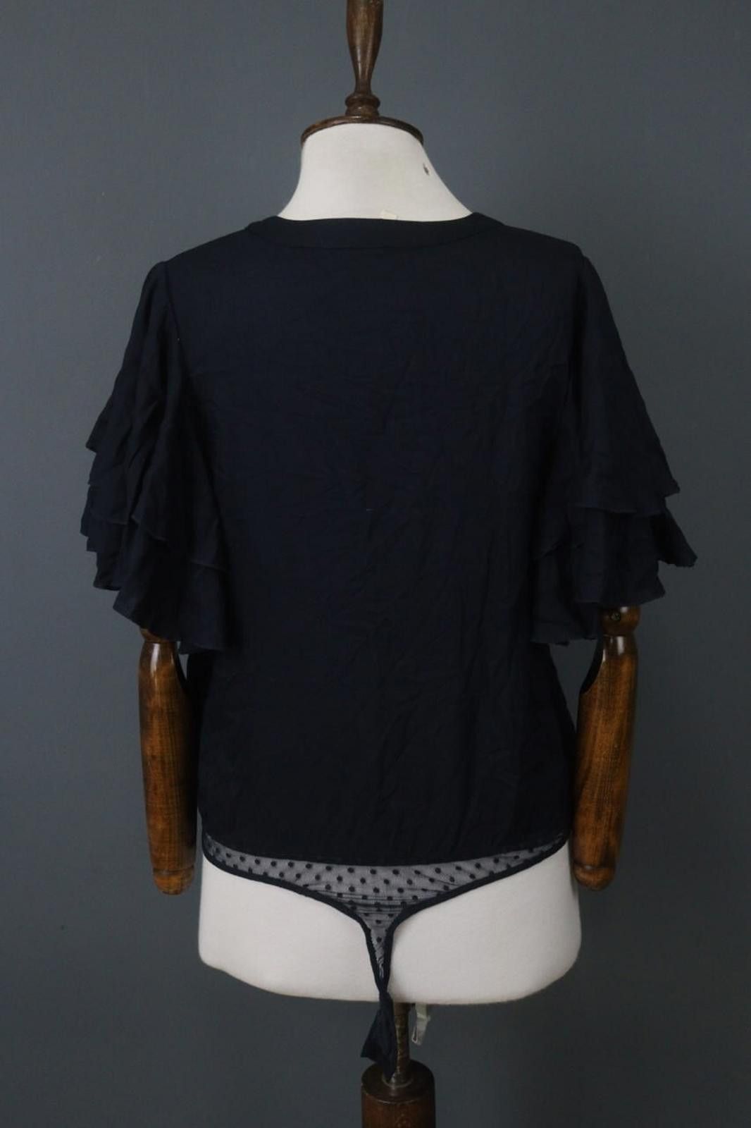 Free People Free People Navy 100%Rayon Call Me Later Bodysuit Size S Size ONE SIZE - 9 Thumbnail