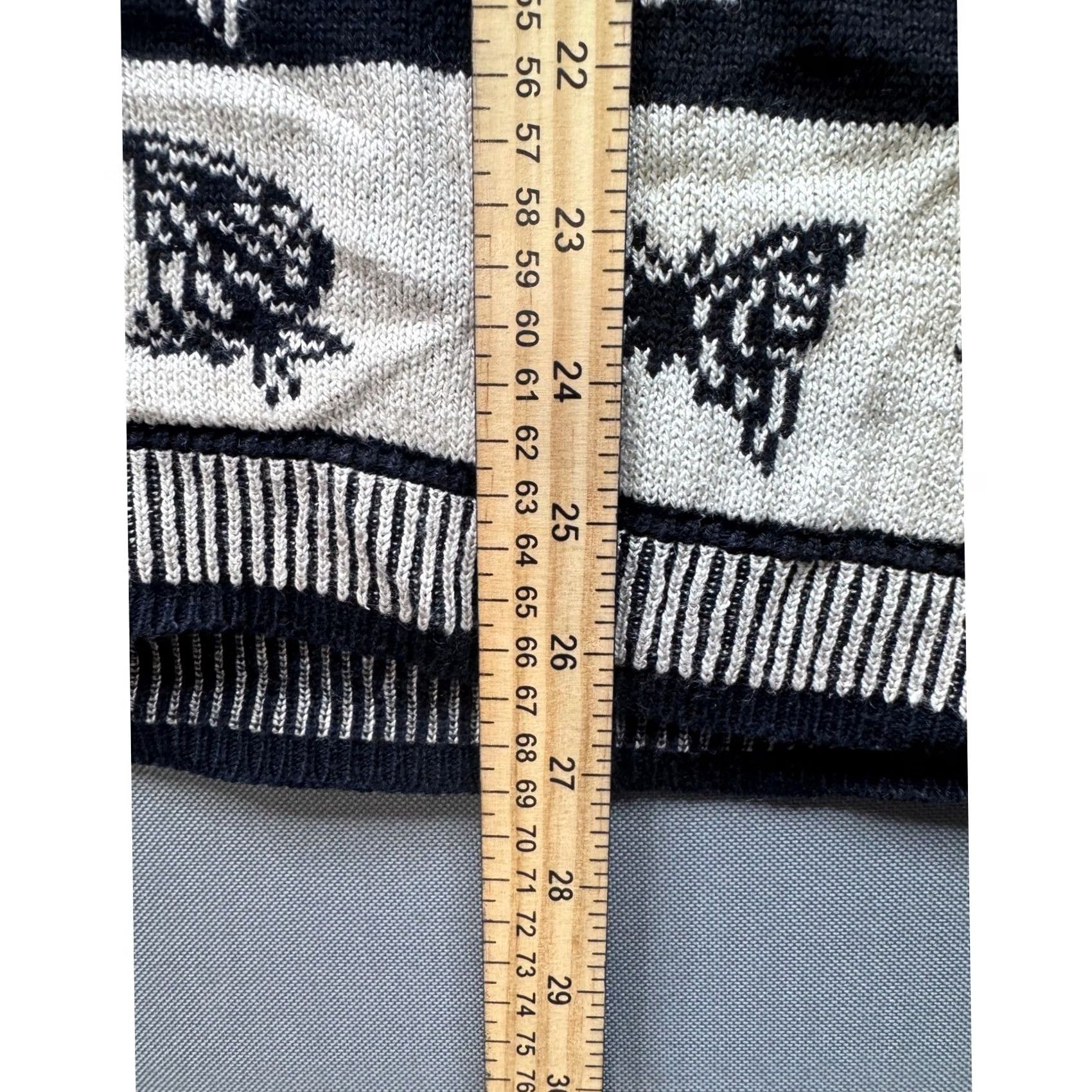 Alife VINTAGE Hauber Sporting Life Women's Gray Striped Butterfly Sweater Top Size L / US 10 / IT 46 - 5 Thumbnail