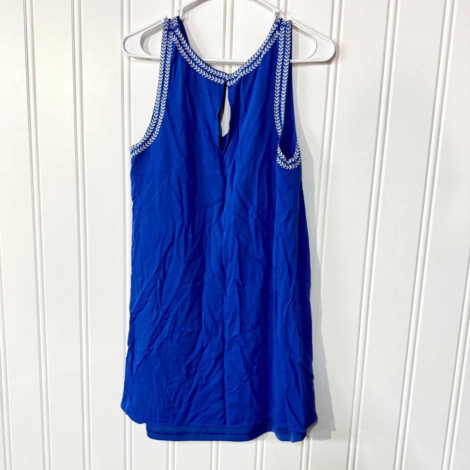 Other Lulus Dress Medium Sleeveless Mini Deep V Embroider TrimBlue Size M / US 6-8 / IT 42-44 - 5 Thumbnail