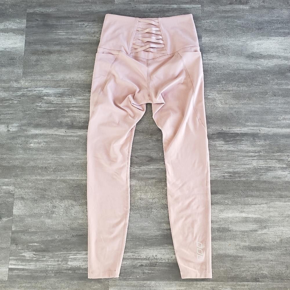 Designer Dust Pink Laced Up LJ High Waisted Legging Size 28" / US 6 / IT 42 - 2 Thumbnail
