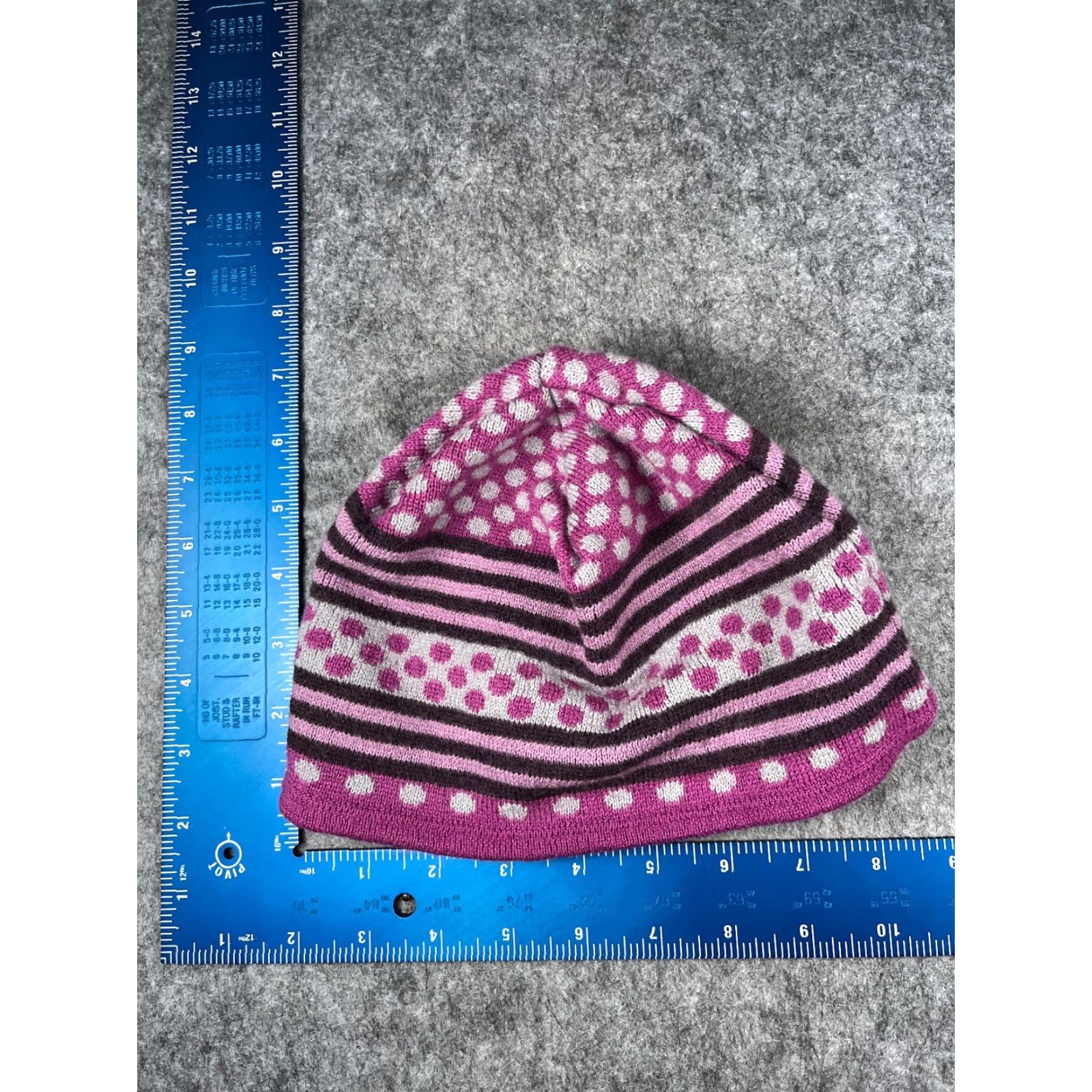Pinko Beanie Hat Women One Size Pink Polka Dot Stripe Knit Acrylic Polyester Lined Ski Beanie Size ONE SIZE - 4 Thumbnail
