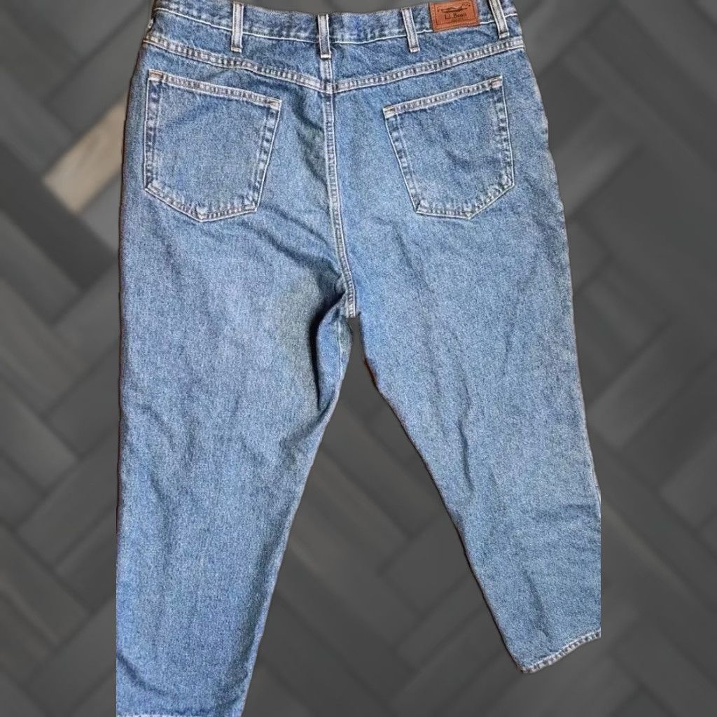 Vintage VINTAGE L.L. BEAN Jeans Men’s 40x30 Lined Plaid Denim 5-Pocket Straight Blue Natural Fit Sizes 40 Mens Size US 40 / EU 56 - 1 Thumbnail