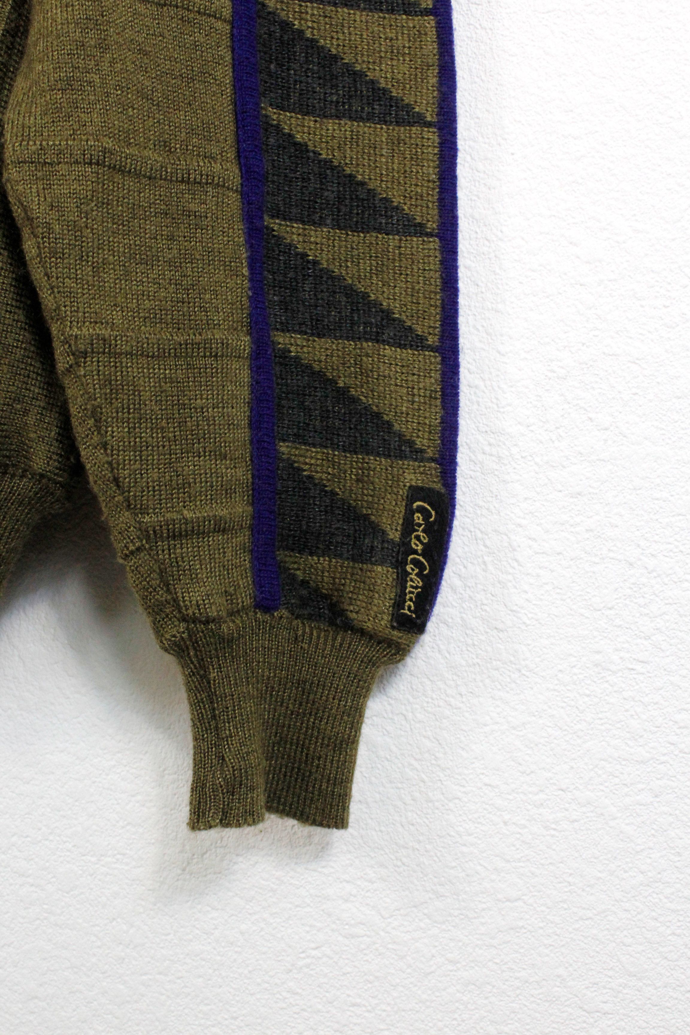 Carlo Colucci × Coogi × Vintage Vintage Carlo Colucci Geometric Pattern Wool Sweater 52 Size US L / EU 52-54 / 3 - 5 Thumbnail