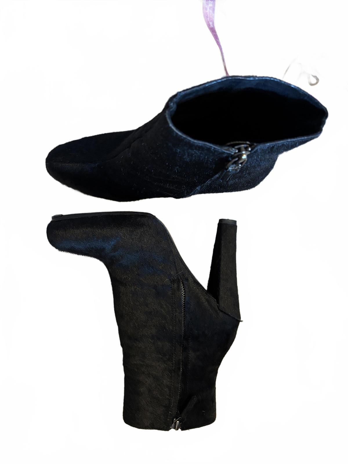 Theory Theory Debra Ponyhair Black Women's Heeled Boots sz 39 Size US 8.5 / IT 38.5 - 3 Thumbnail
