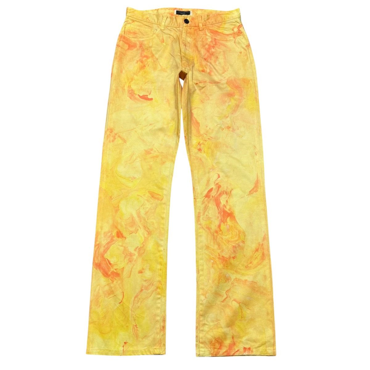 Japanese Brand Vintage SYNAPS Denim Painted Bleach Jeans Size US 31 - 1 Thumbnail