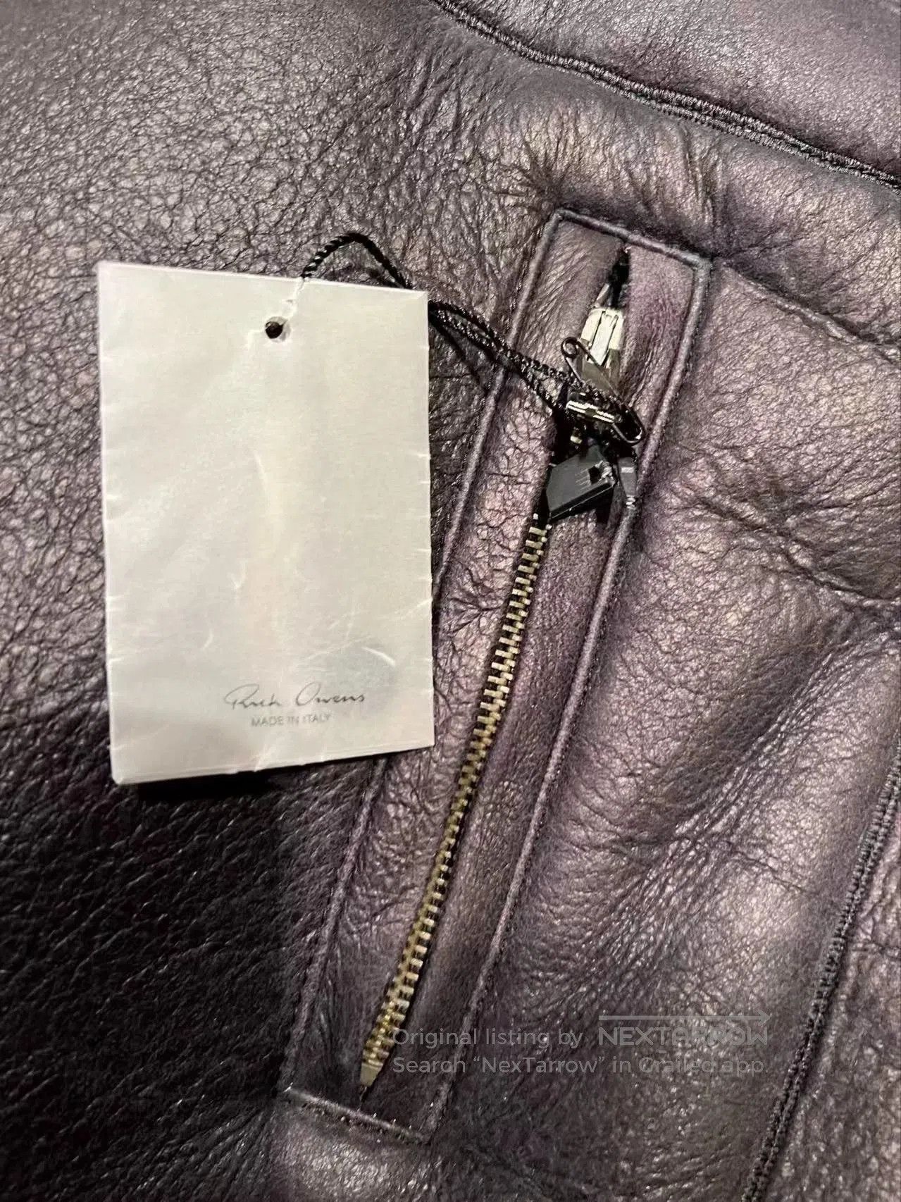 Rick Owens Brown Leather Coat with Shearling Collar XS. Size US XS / EU 42 / 0 - 5 Thumbnail
