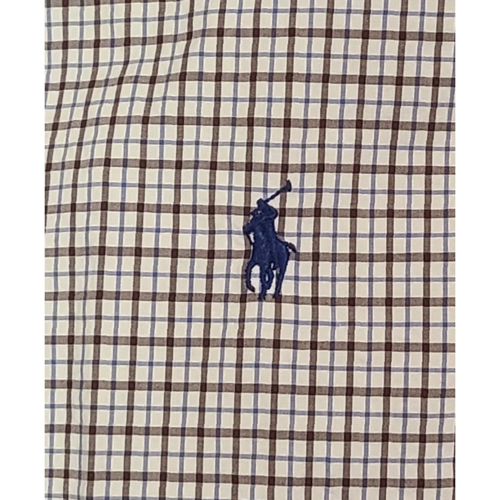 Polo Ralph Lauren Ralph Lauren Polo Shirt Long Sleeve Button Up Plaid Mens L Brown Blue White Size US L / EU 52-54 / 3 - 5 Thumbnail