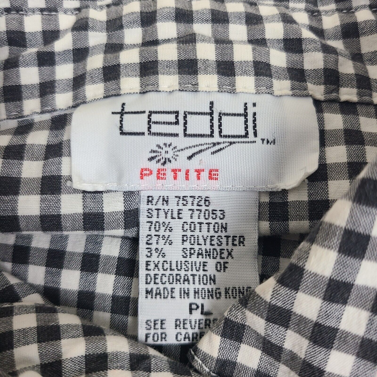 Vintage Vintage Teddi Petite Button Down Shirt Womens Size PL Embroi Size ONE SIZE - 8 Thumbnail