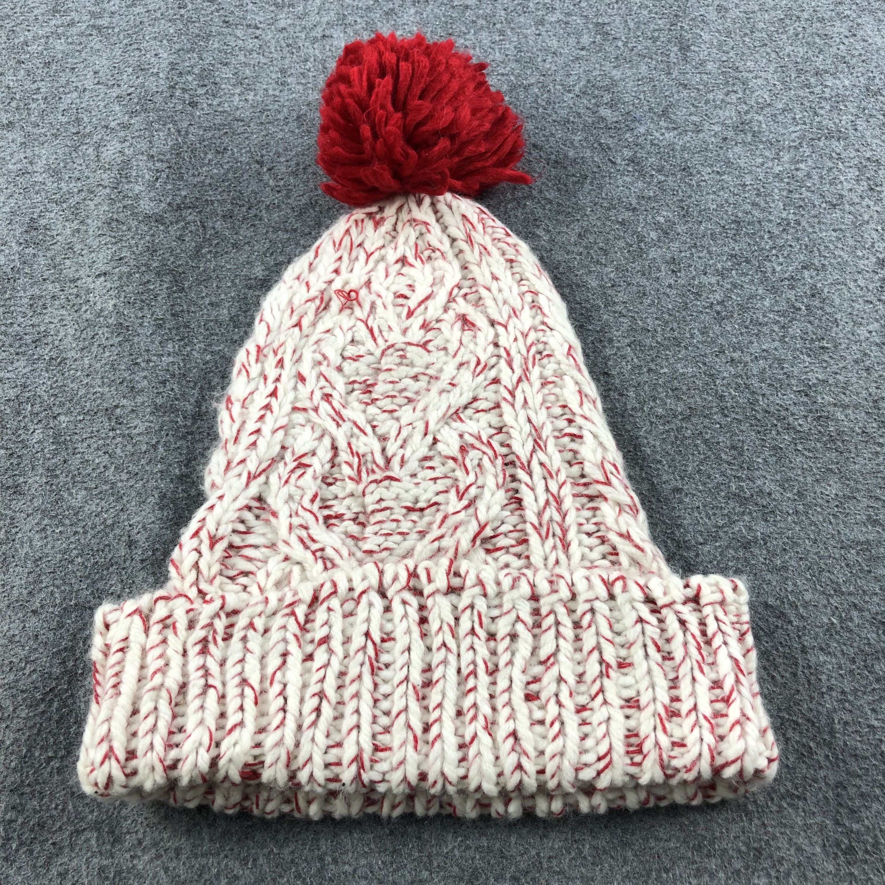 Vintage Unknown Red Cable Knit Bobble Beanie Snowcap Snow Hat B369 Size ONE SIZE - 4 Thumbnail
