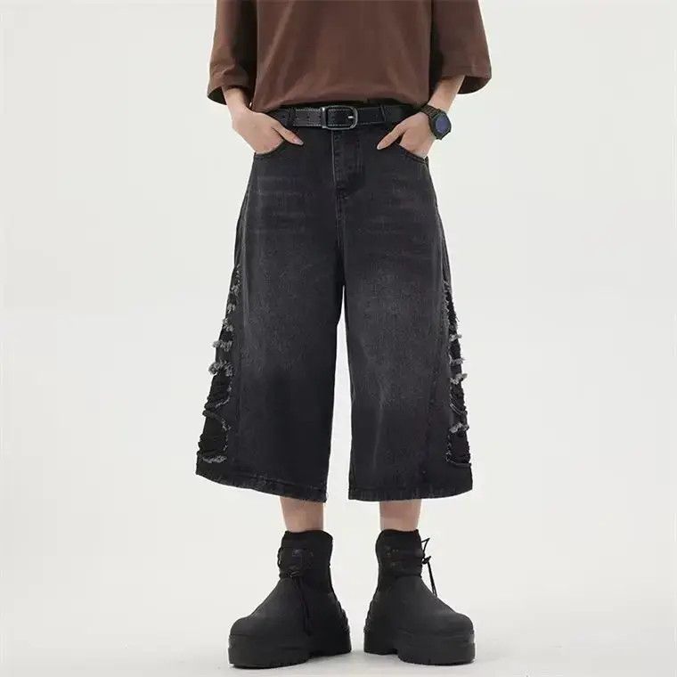Japanese Brand Retro washed black denim shorts Size US 32 / EU 48 - 6 Thumbnail