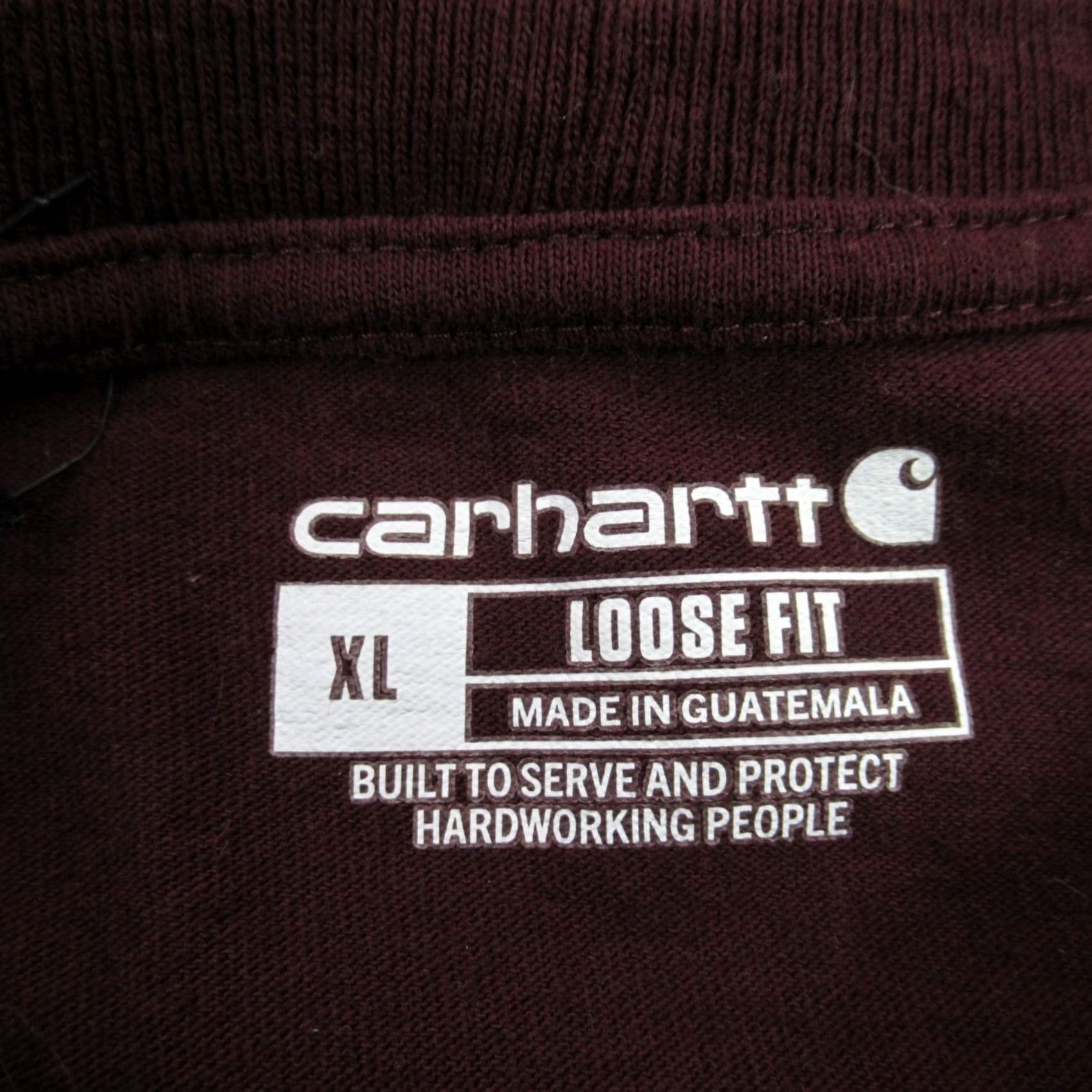Carhartt Carhartt Mens Shirt XL Burgundy Short Sleeve Crew Neck Loose Lightweight Pocket Size US XL / EU 56 / 4 - 4 Thumbnail