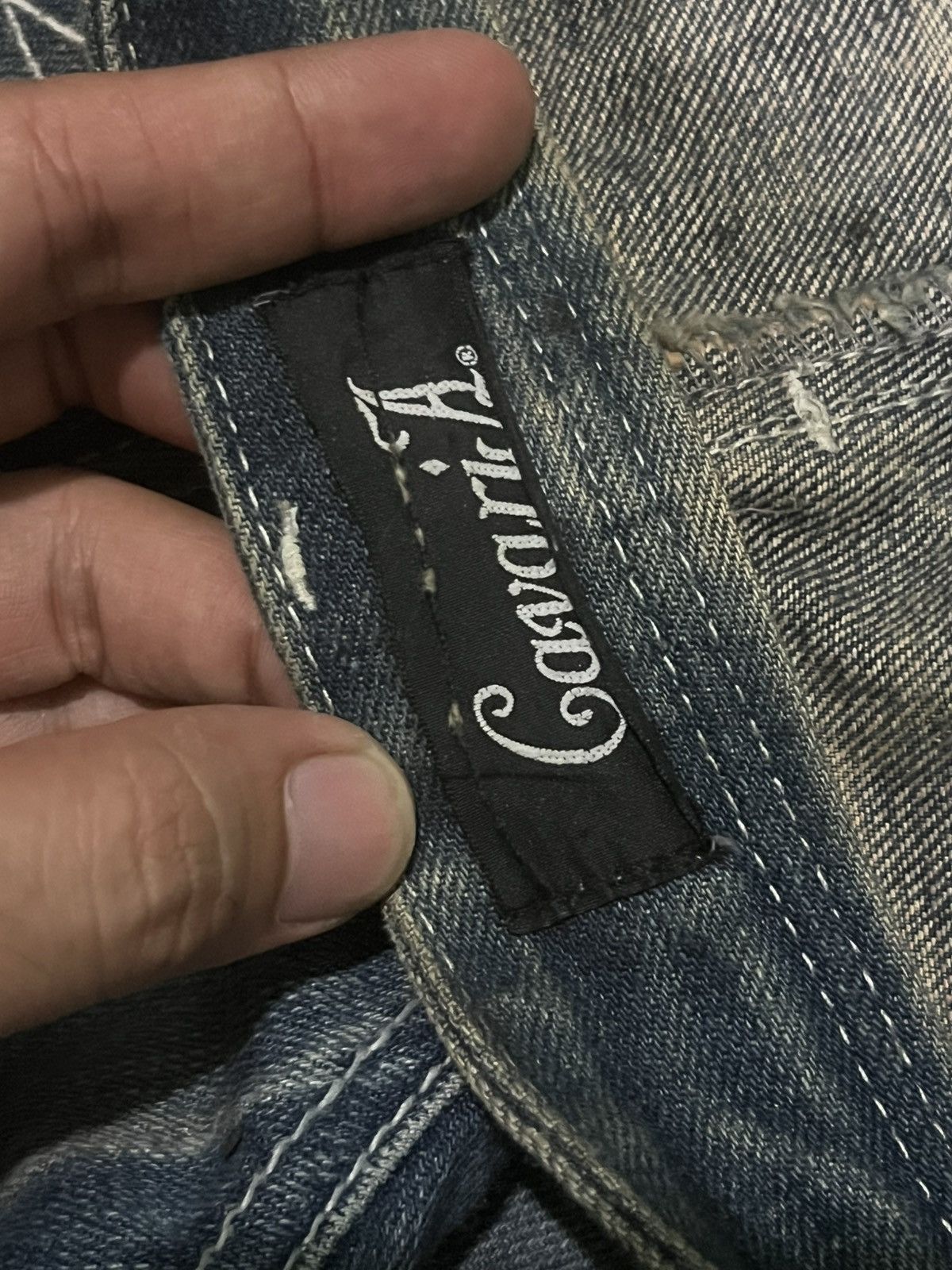 If Six Was Nine Vintage Japanese Brand Cavaria Distressed Whisker Flare Jean Size US 30 / EU 46 - 11 Thumbnail