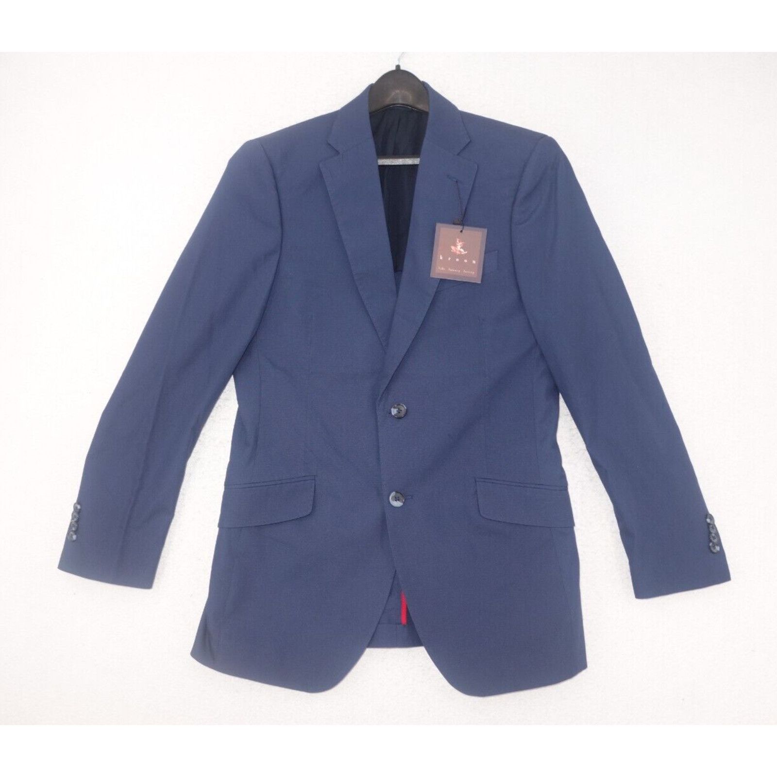 Other NEW Kroon Irons Blue Poplin Lined Suit Jacket & Pants Size 36R - 2 Thumbnail