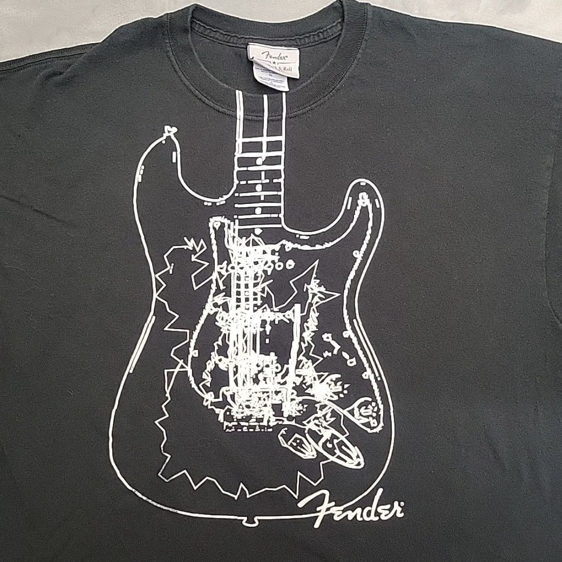 Fender Fender Guitars Shirt Mens XL Black Crewneck Casual Short Sleeve Stratocaster TEE Size US XL / EU 56 / 4 - 2 Thumbnail