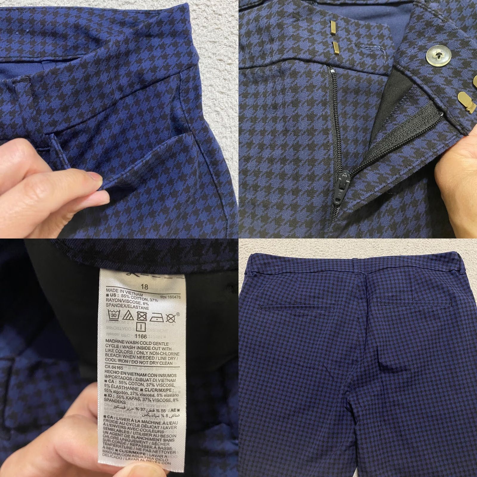 Old Navy Old Navy Pixie Pants Womens Plus 18 Blue Plaid Straight Ankle High Rise Pants Size 40" / US 18 - 8 Thumbnail